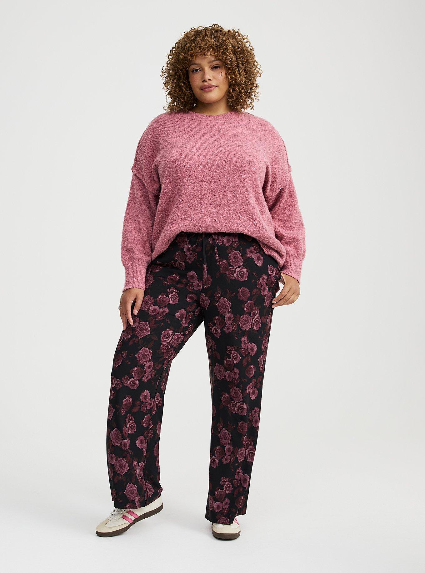 Wide Leg High-Rise Pull-On Crepe Pant