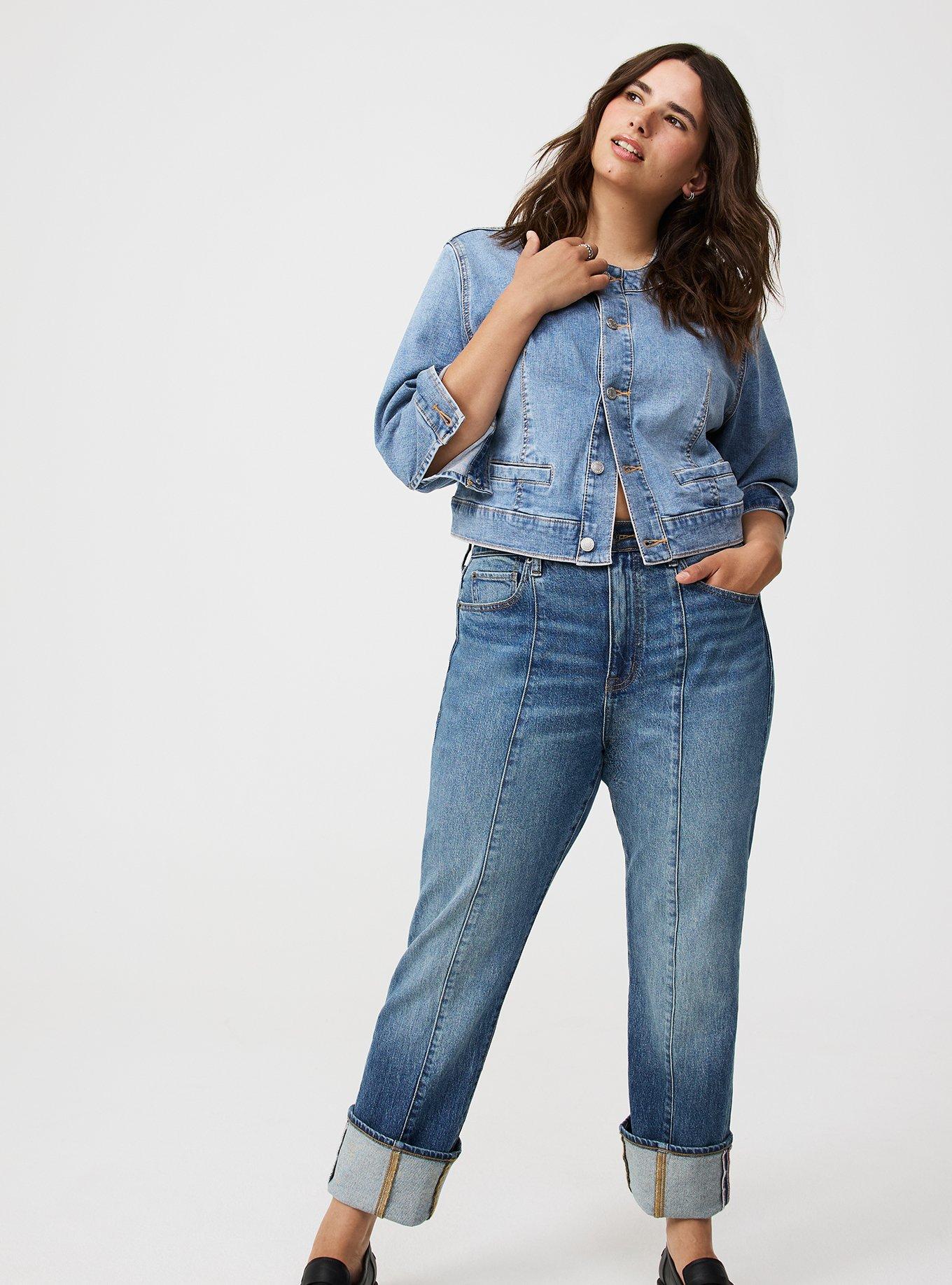 High-Rise Straight Cuffed Jean