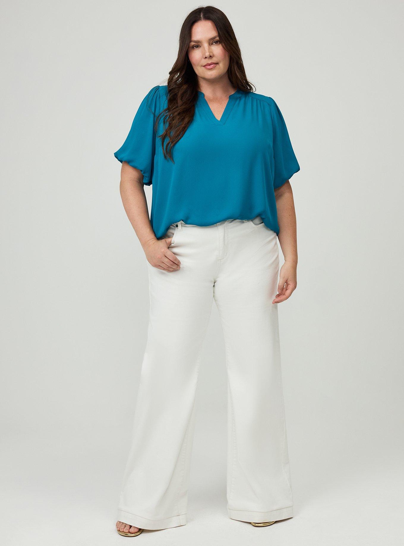 Harper Georgette Puff Sleeve Blouse, OCEAN DEPTHS, alternate