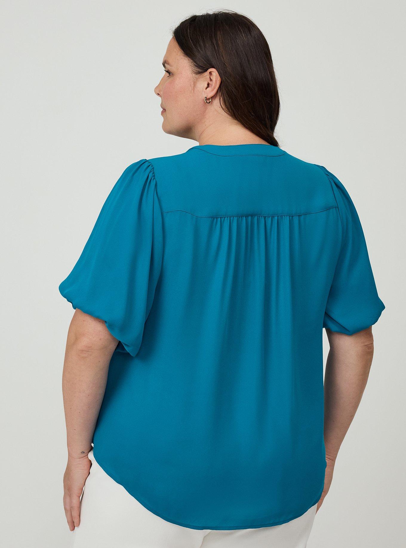 Harper Georgette Puff Sleeve Blouse, OCEAN DEPTHS, alternate