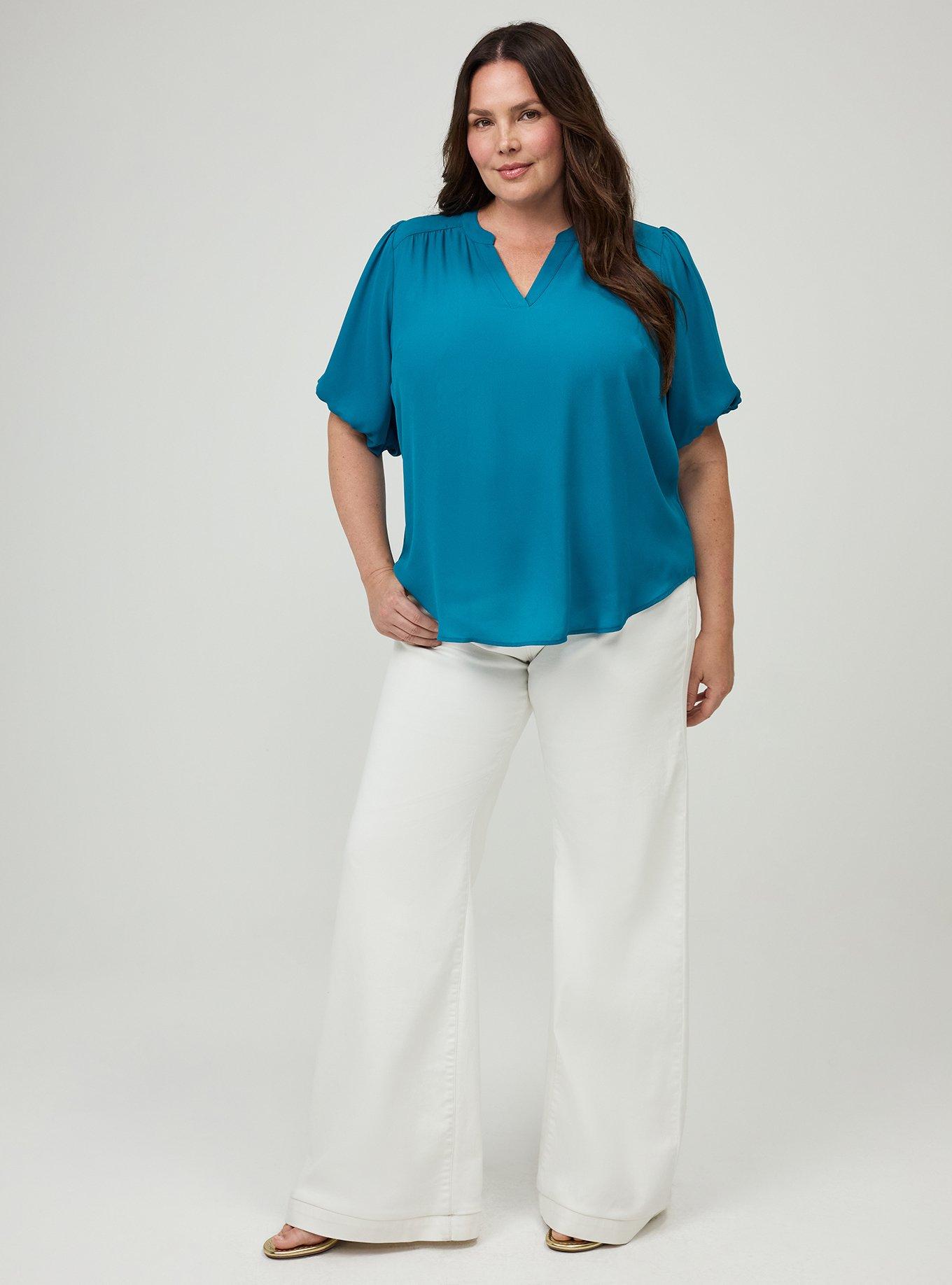Harper Georgette Puff Sleeve Blouse, OCEAN DEPTHS, alternate