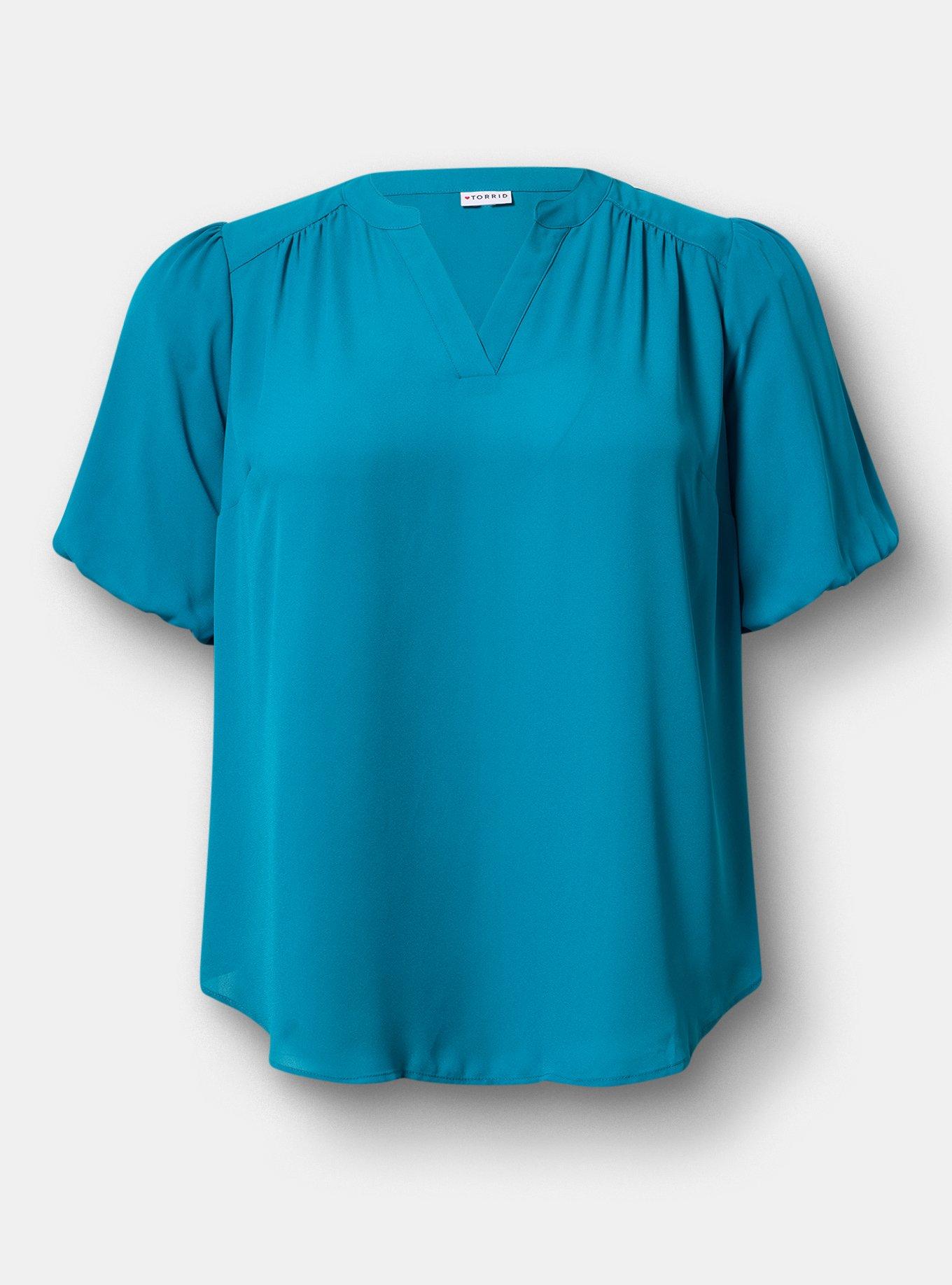 Harper Georgette Puff Sleeve Blouse, OCEAN DEPTHS, hi-res