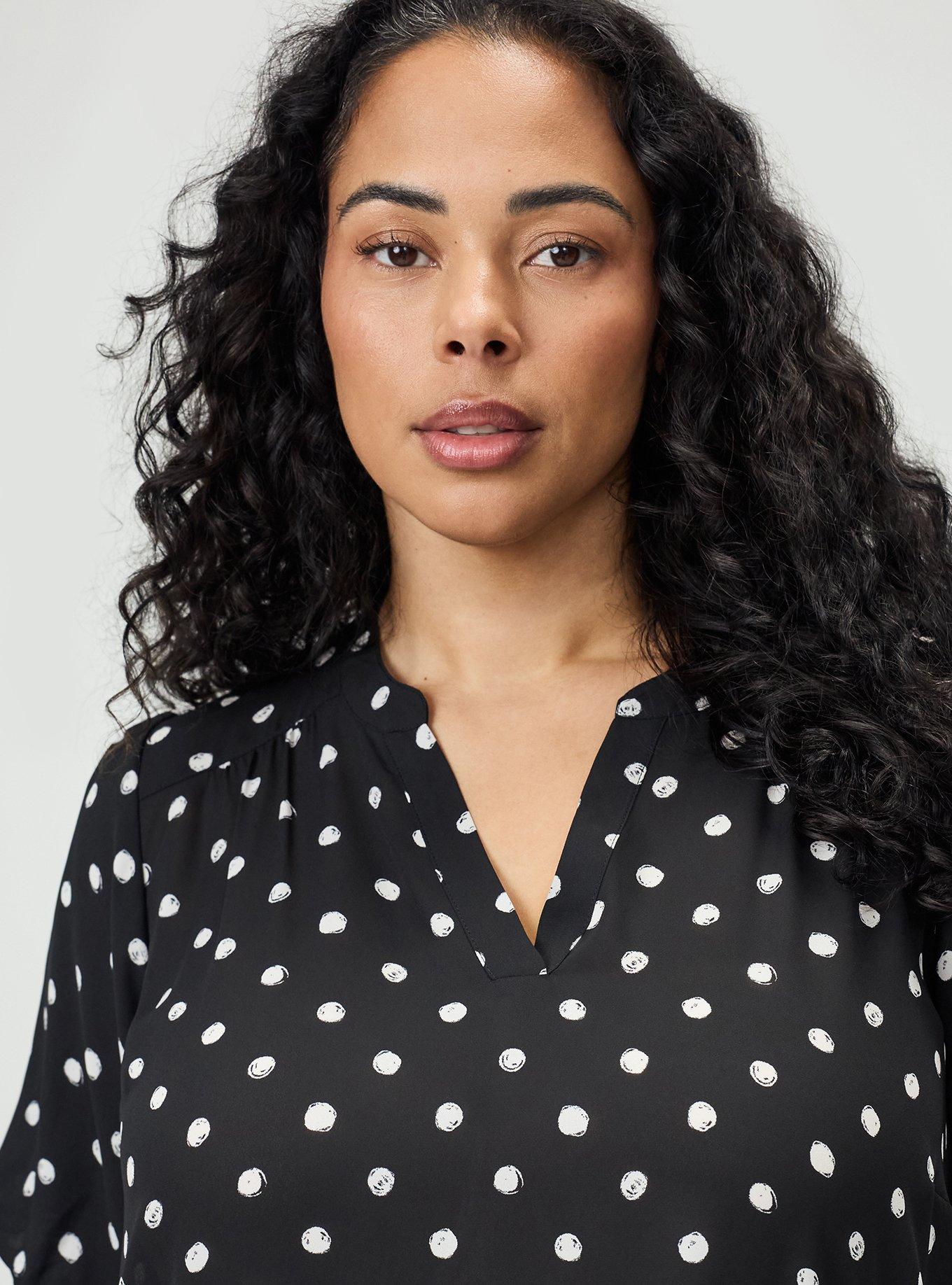 Harper Georgette Puff Sleeve Blouse, COMMIT DOT BLACK, alternate