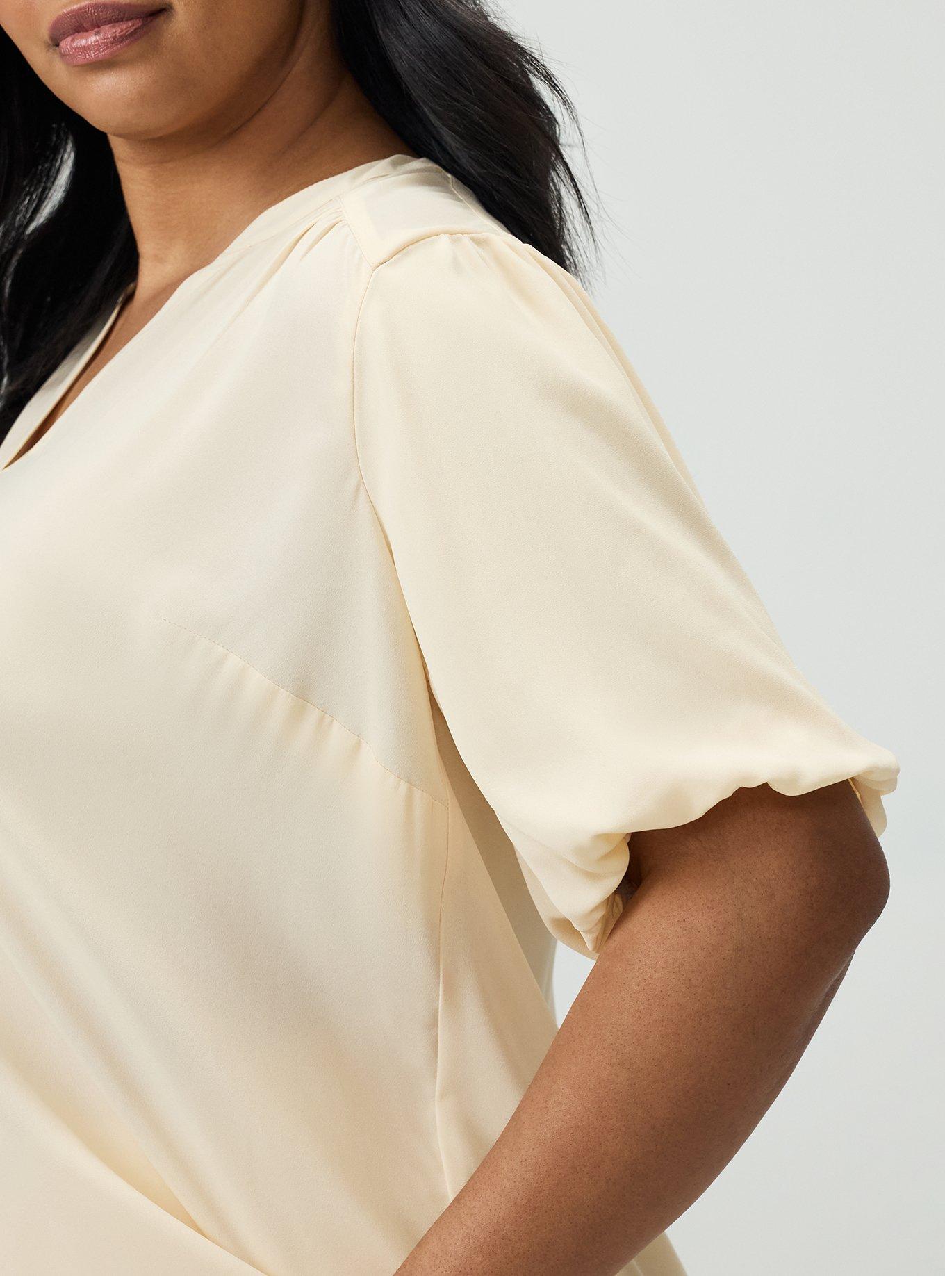 Harper Georgette Puff Sleeve Blouse, CREME BRULEE, alternate