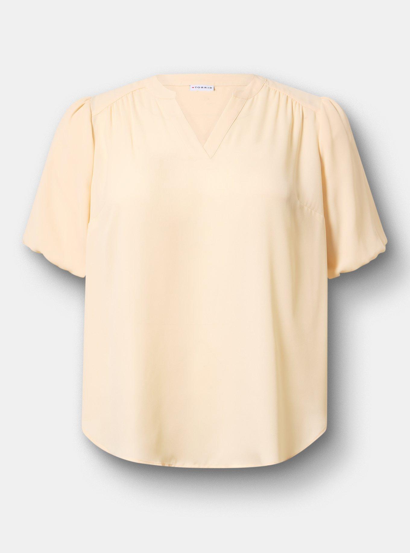 Harper Georgette Puff Sleeve Blouse, CREME BRULEE, hi-res
