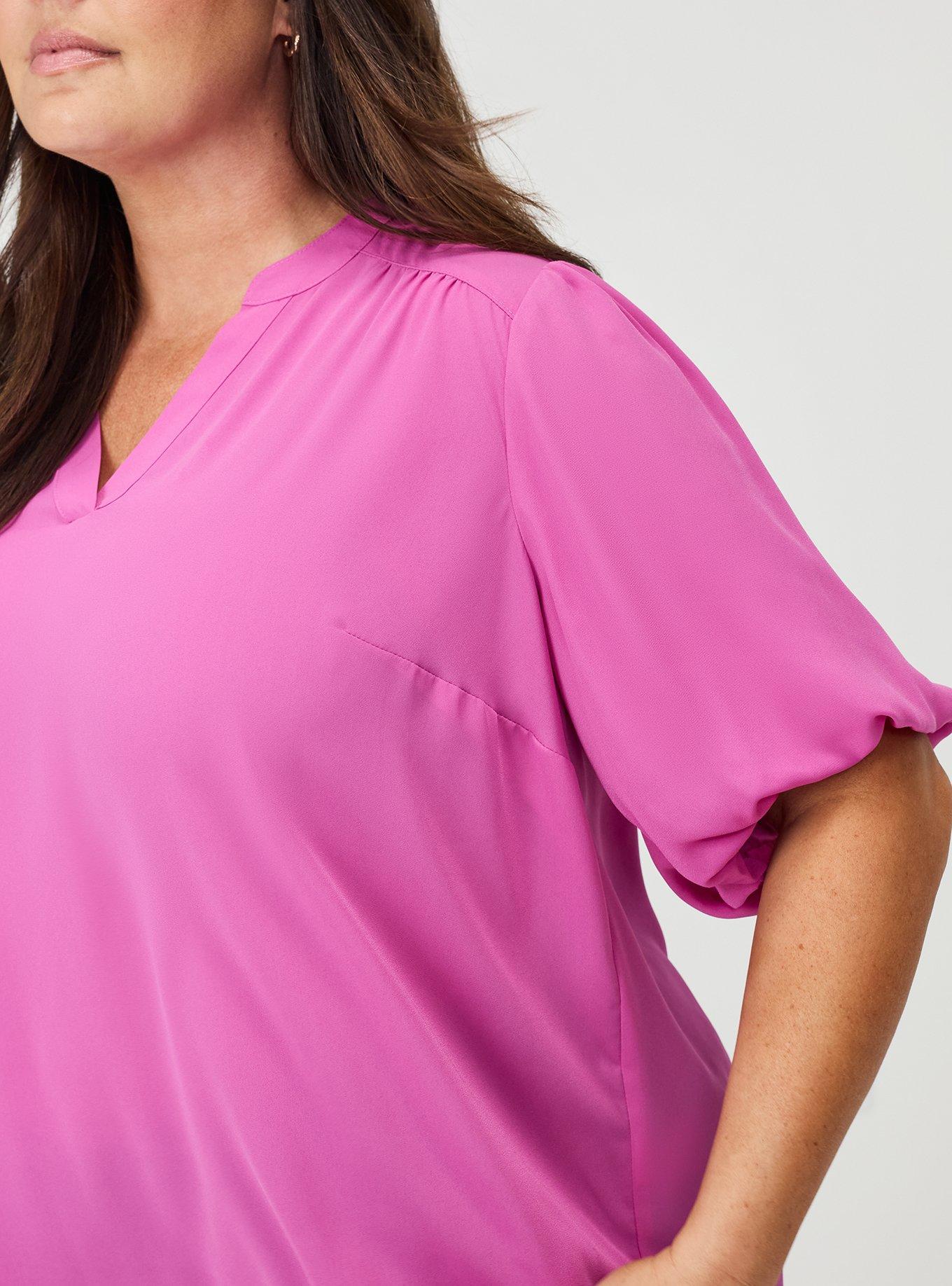 Harper Georgette Puff Sleeve Blouse, PURPLE ORCHID, alternate