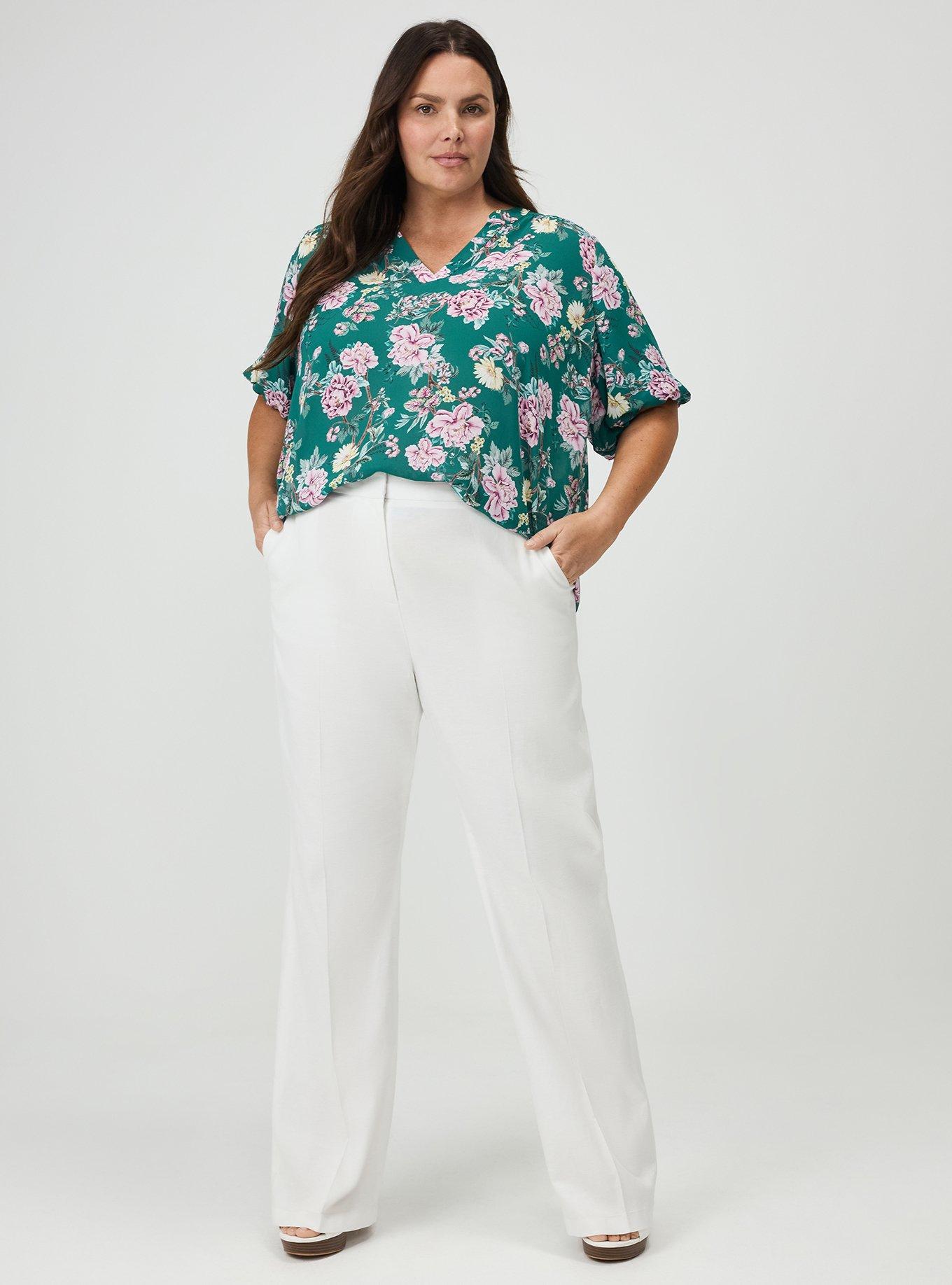 Harper Georgette Puff Sleeve Blouse, BRANCH GARDEN FLORAL GREEN, alternate