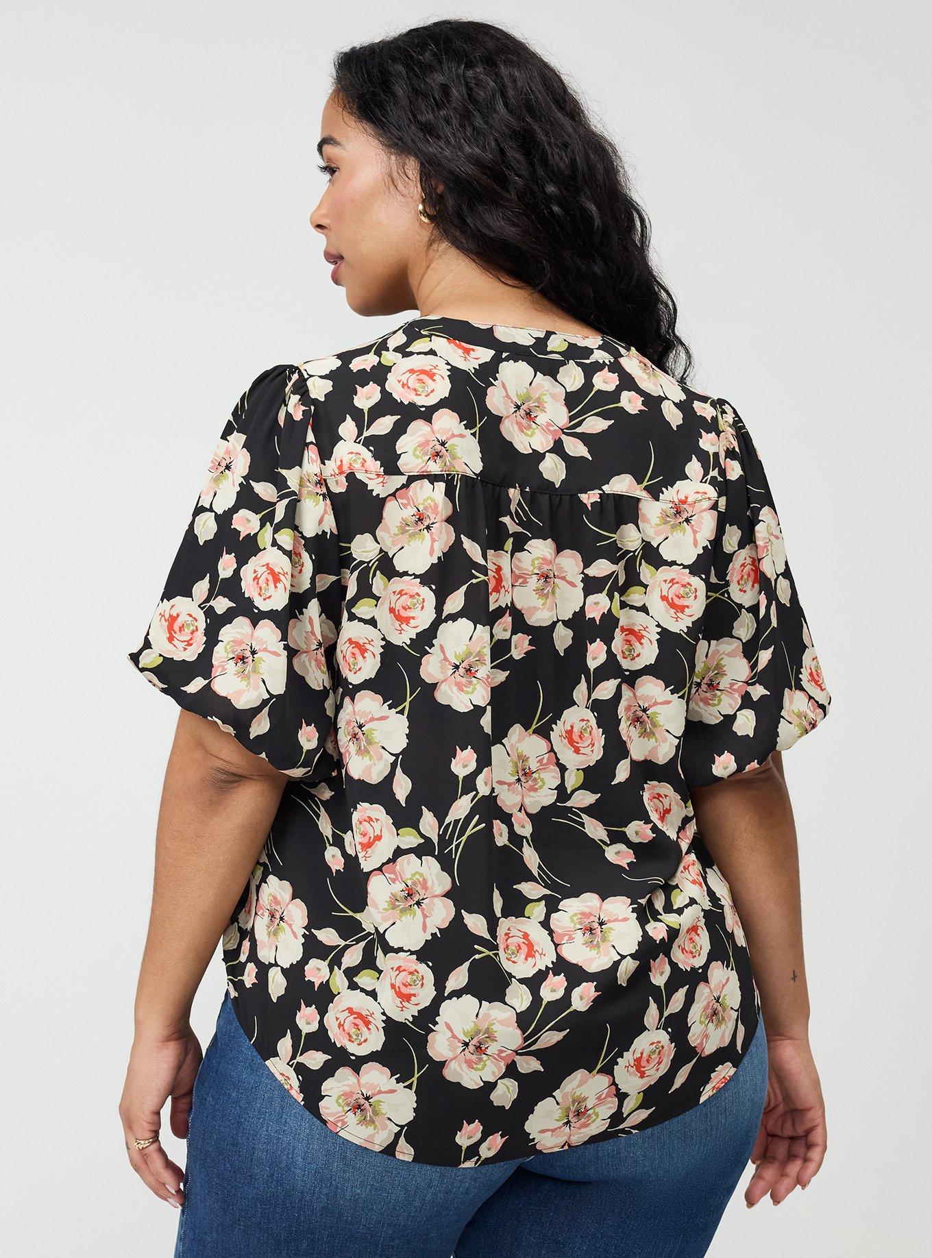 Harper Georgette Puff Sleeve Blouse, SHARON FLORAL MULTI, alternate