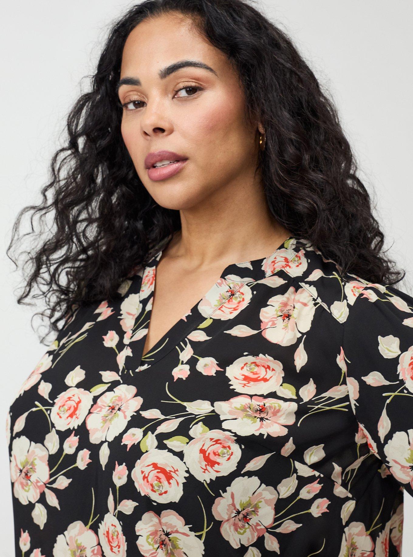 Harper Georgette Puff Sleeve Blouse, SHARON FLORAL MULTI, alternate