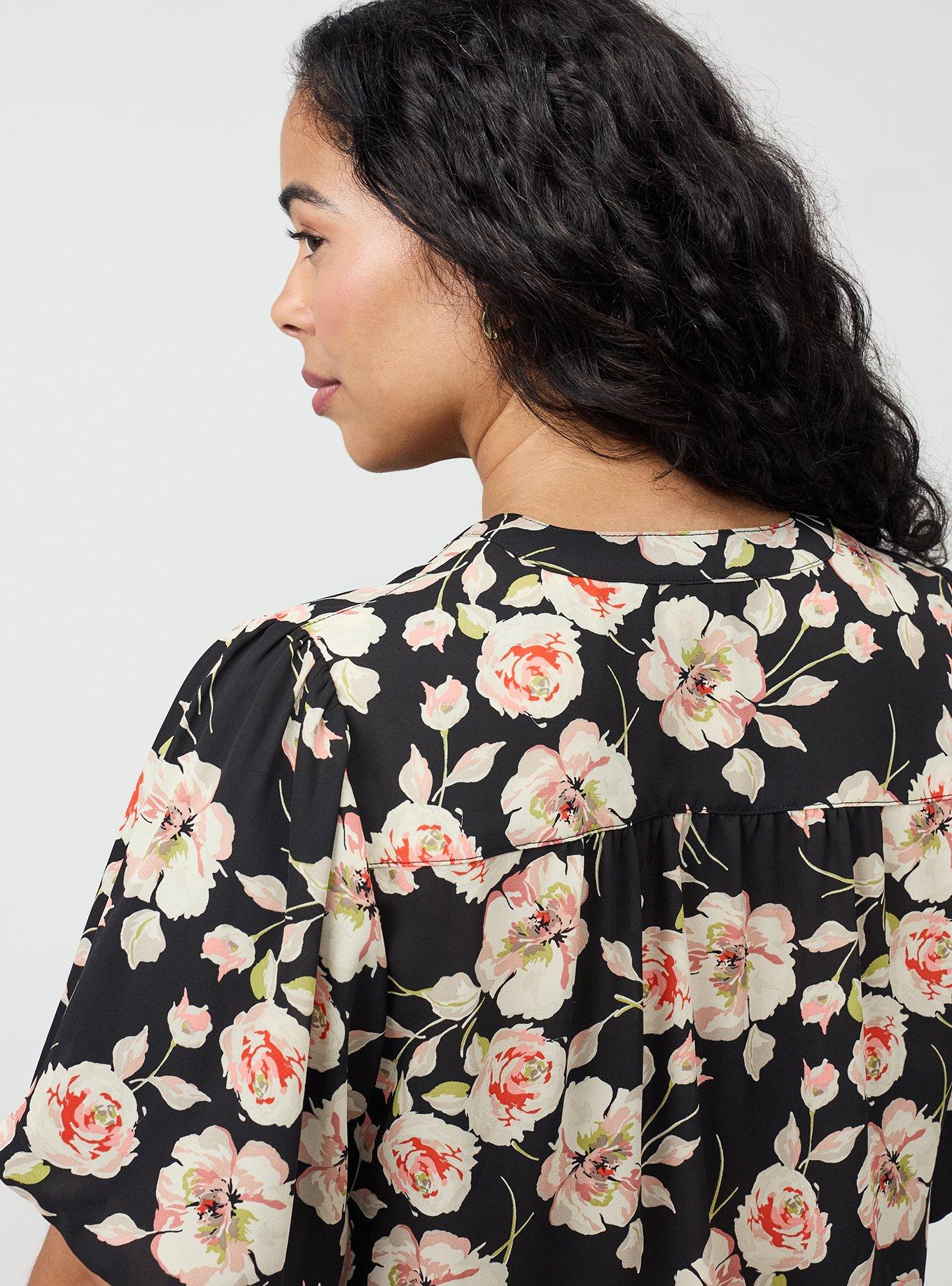 Harper Georgette Puff Sleeve Blouse, SHARON FLORAL MULTI, alternate