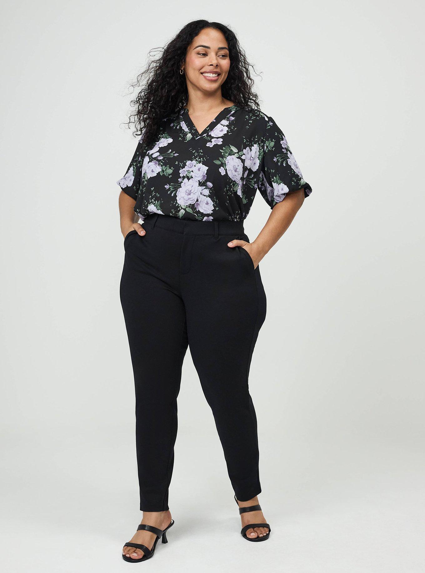 Harper Georgette Puff Sleeve Blouse, GRACIE FLORAL BLACK, alternate