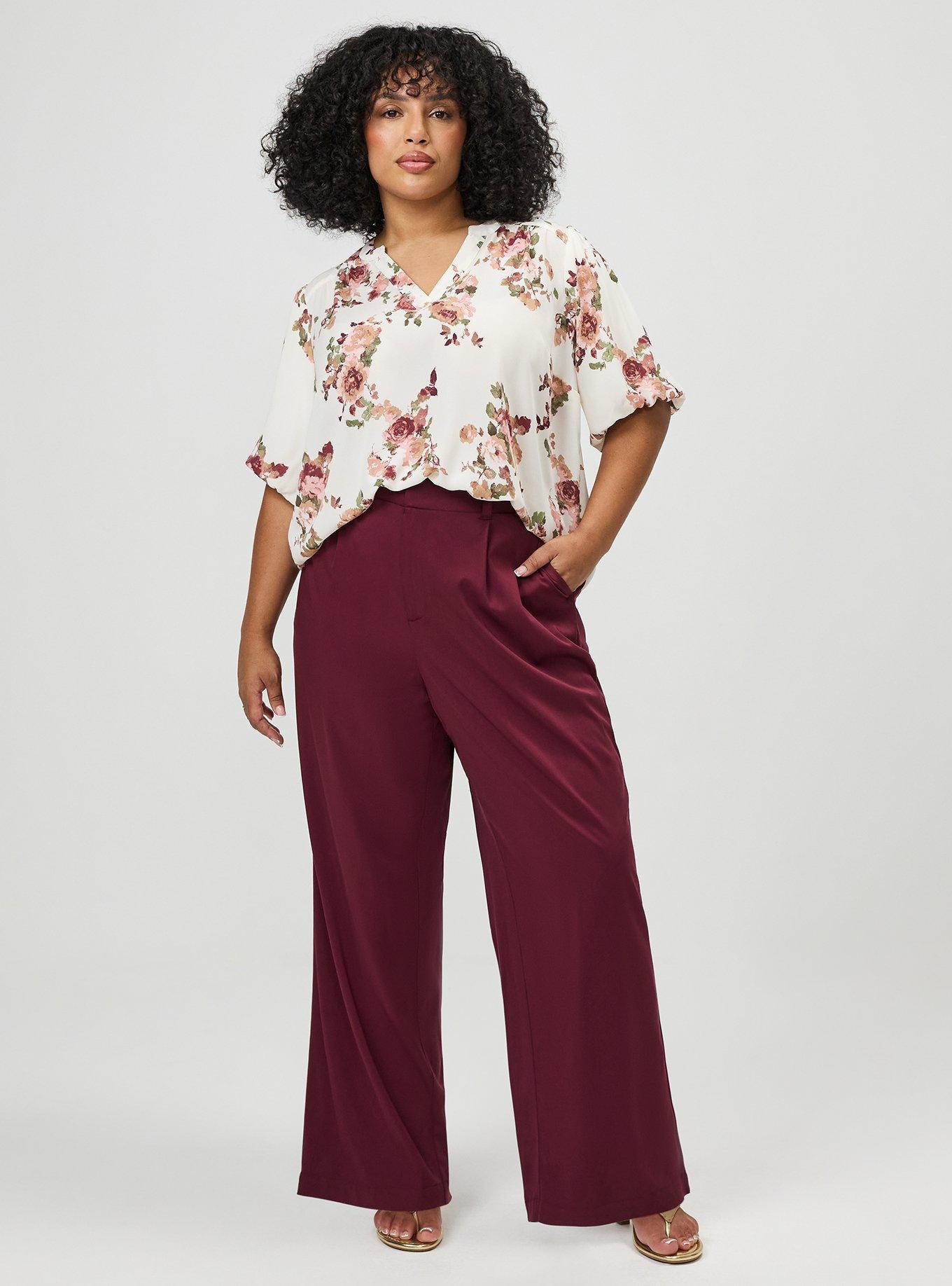 Harper Georgette Puff Sleeve Blouse, KATHERINE FLORAL PEACH, alternate