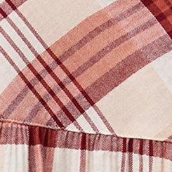 Pleated Front Tie Tank, RUSTED PLAID BIRCH, swatch