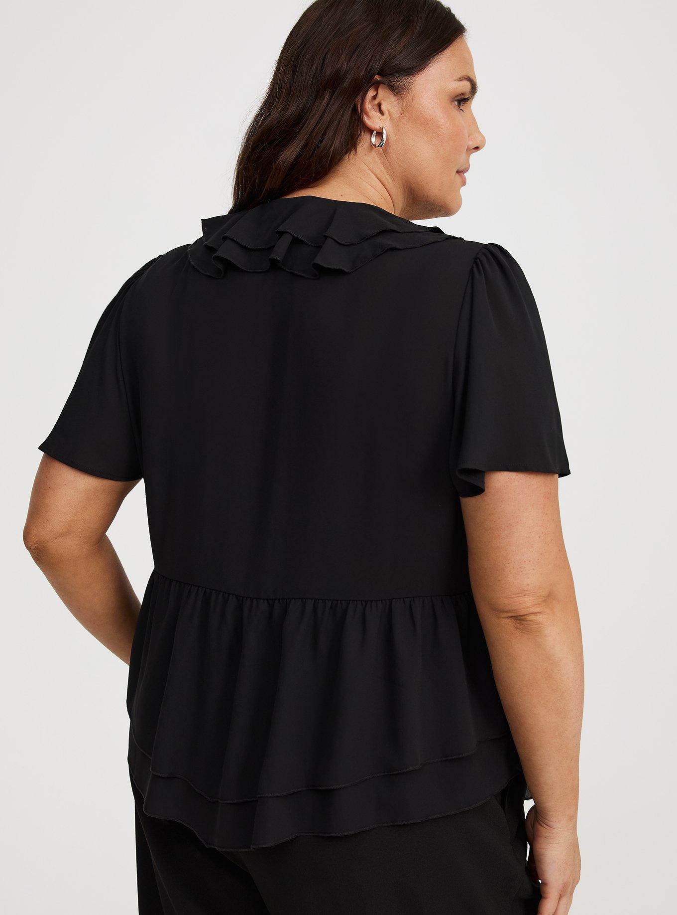 V-Neck Double Ruffle Top