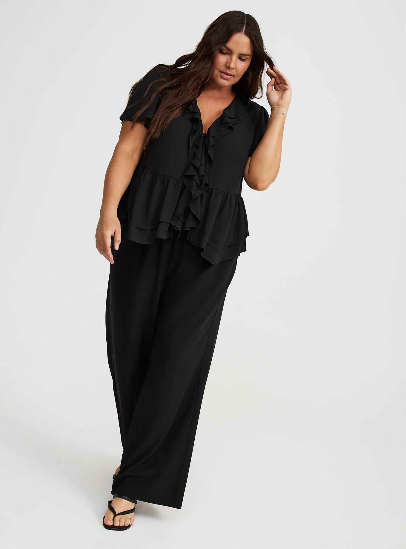 V-Neck Double Ruffle Top