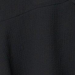 Plus Size Tie Front Tiered Ruffle Blouse, DEEP BLACK, swatch