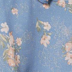 Plus Size Tie Front Tiered Ruffle Blouse, ARIA FLORAL BLUE HORIZON, swatch