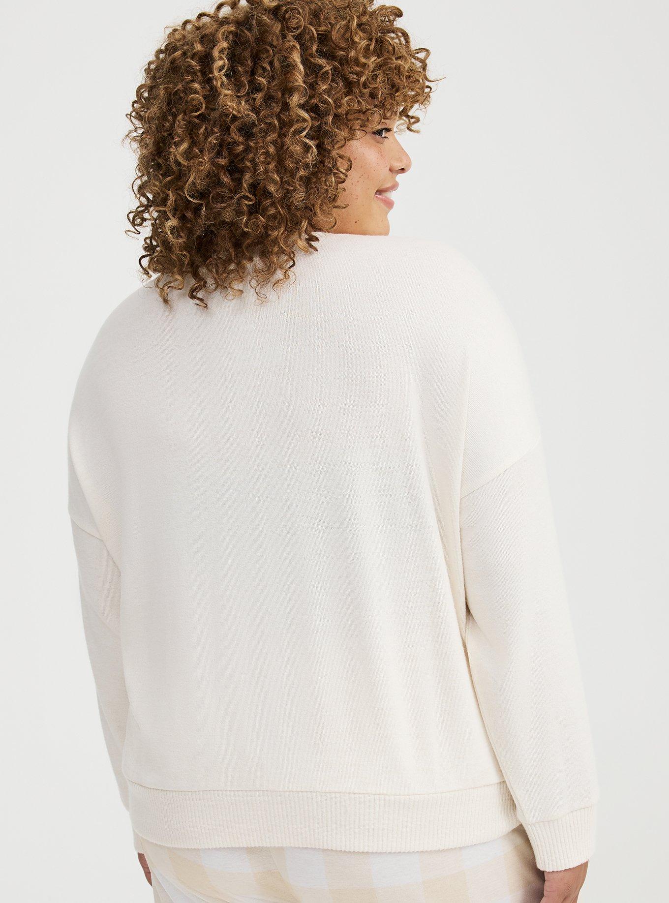 Plus Size - Super Soft Plush Oversized Lounge Sweatshirt