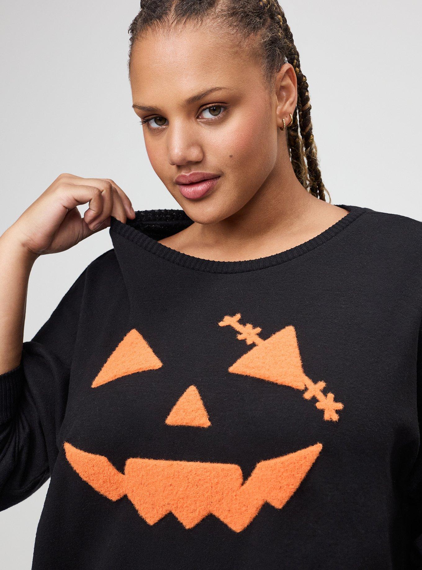 Super Soft Plush Oversized Lounge Sweatshirt, OCTOBER PUMPKIN BLACK, alternate