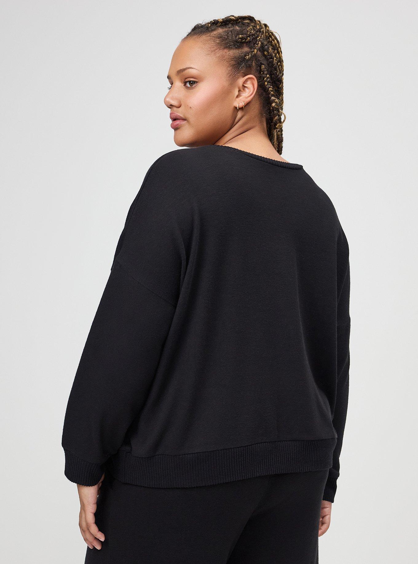 Super Soft Plush Oversized Lounge Sweatshirt, OCTOBER PUMPKIN BLACK, alternate