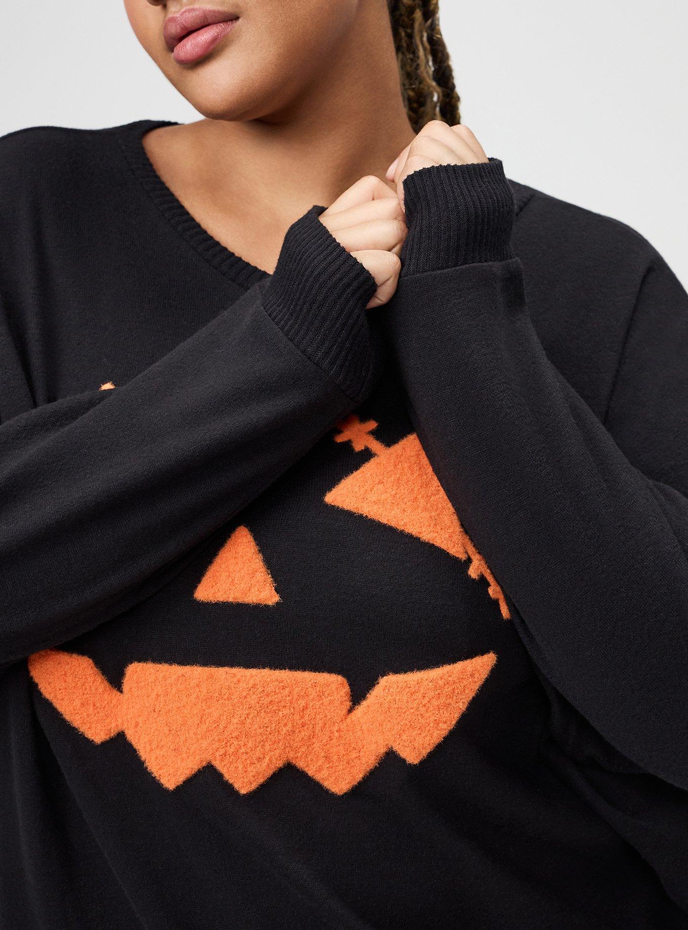 Super Soft Plush Oversized Lounge Sweatshirt, OCTOBER PUMPKIN BLACK, alternate