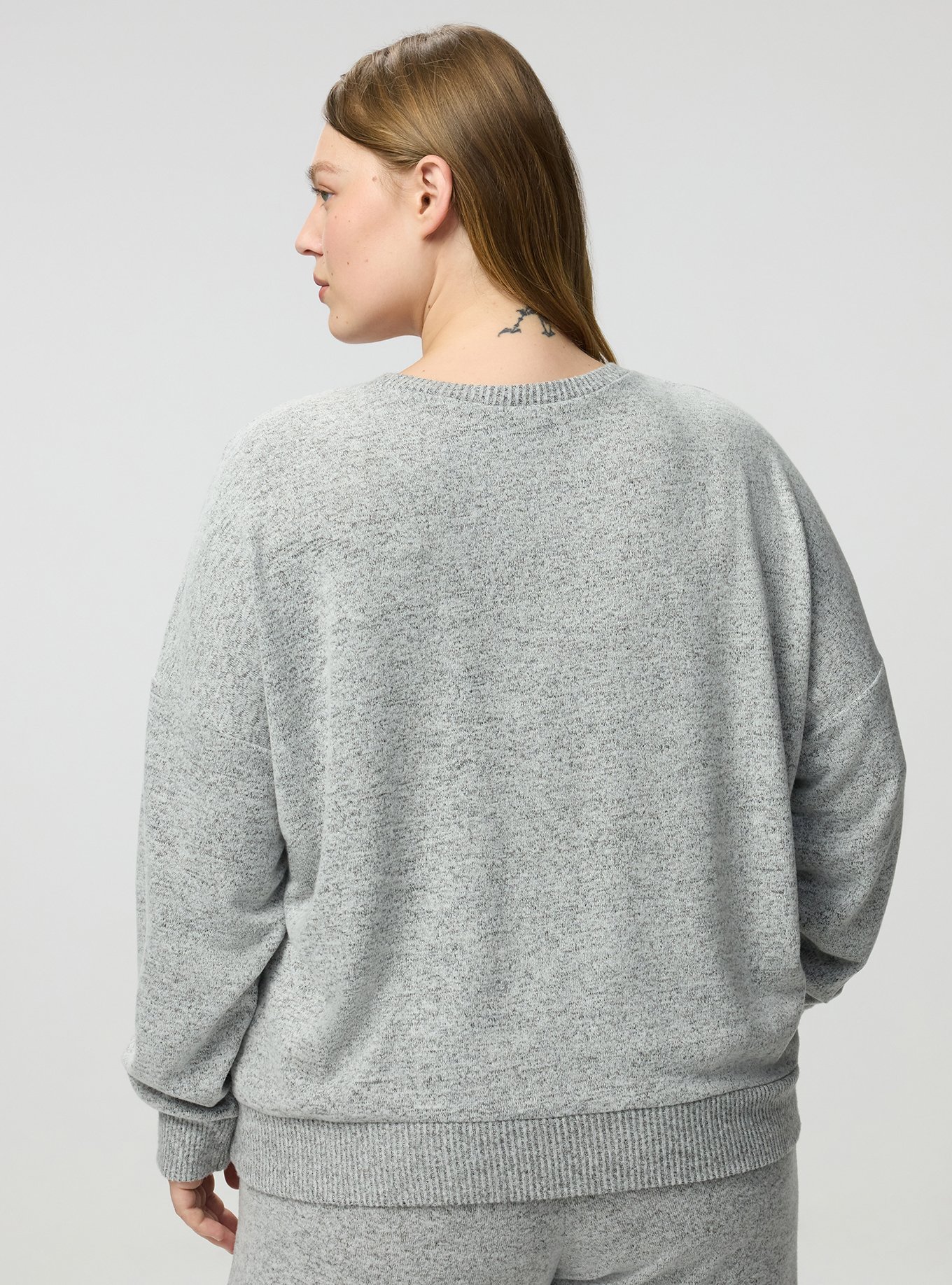 Super Soft Plush Oversized Lounge Sweatshirt, CUDDLE WEATHER GREY, alternate
