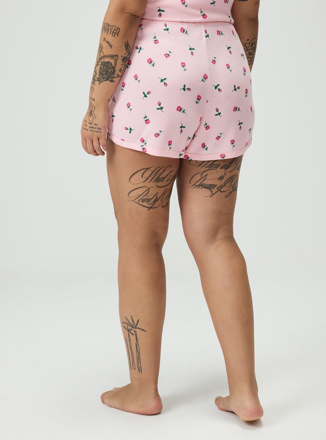 Waffle Dolphin Hem Sleep Short, KENT ROSE FLORAL TICKLED PINK, alternate