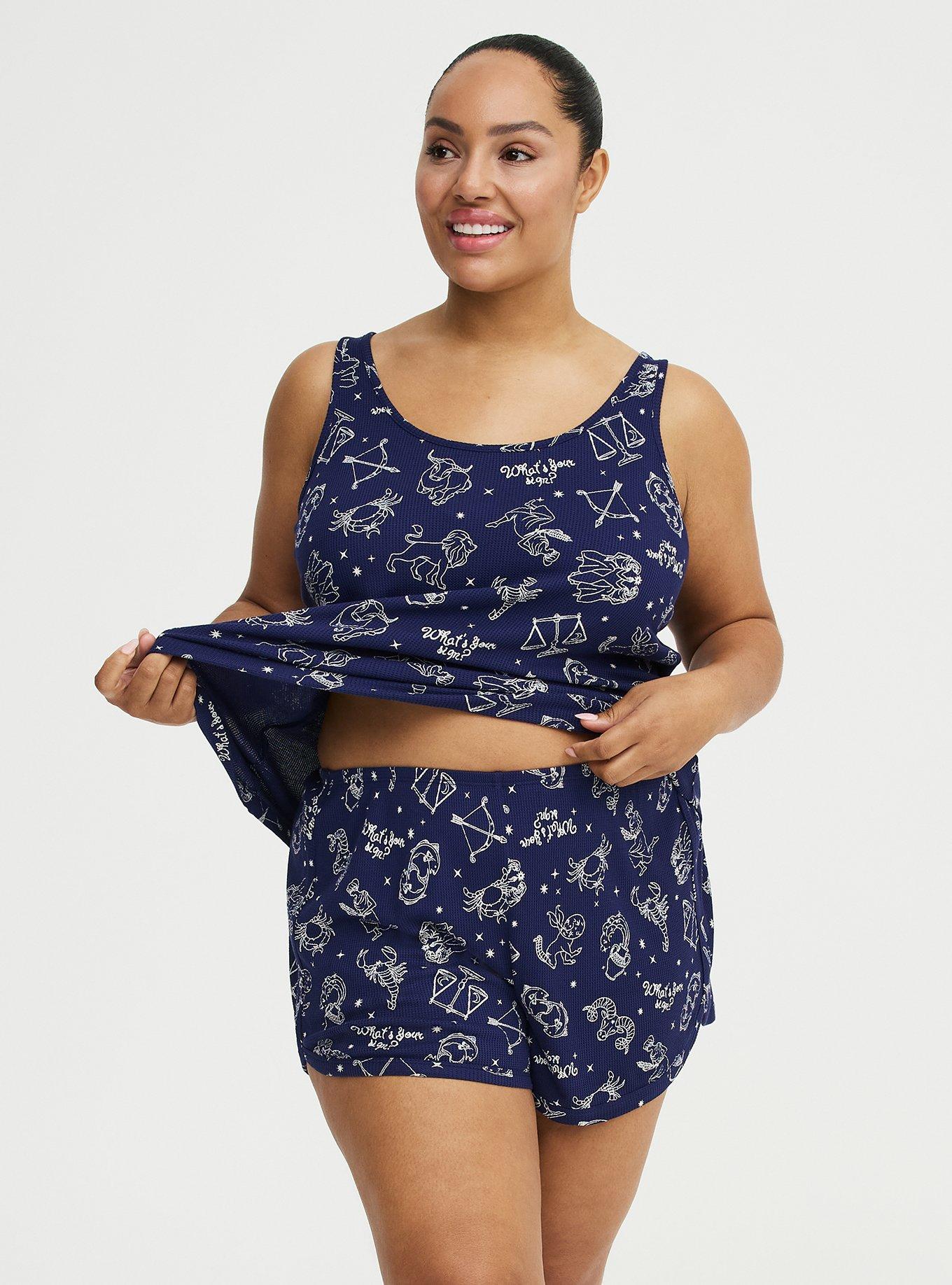 Waffle Sleep Short, YOUR SIGN SMALL NAVY, alternate