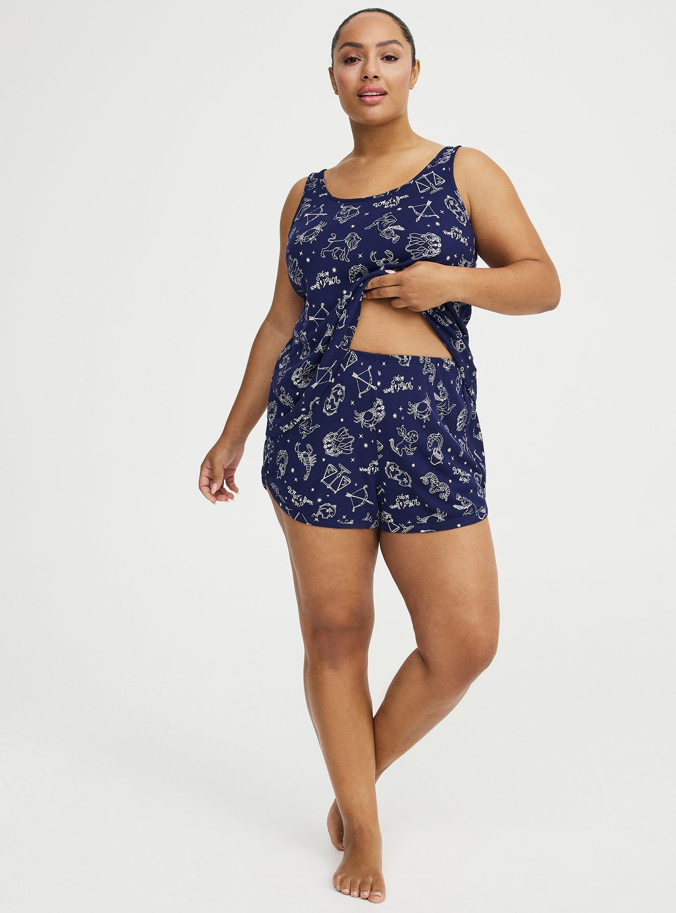 Waffle Sleep Short, YOUR SIGN SMALL NAVY, alternate