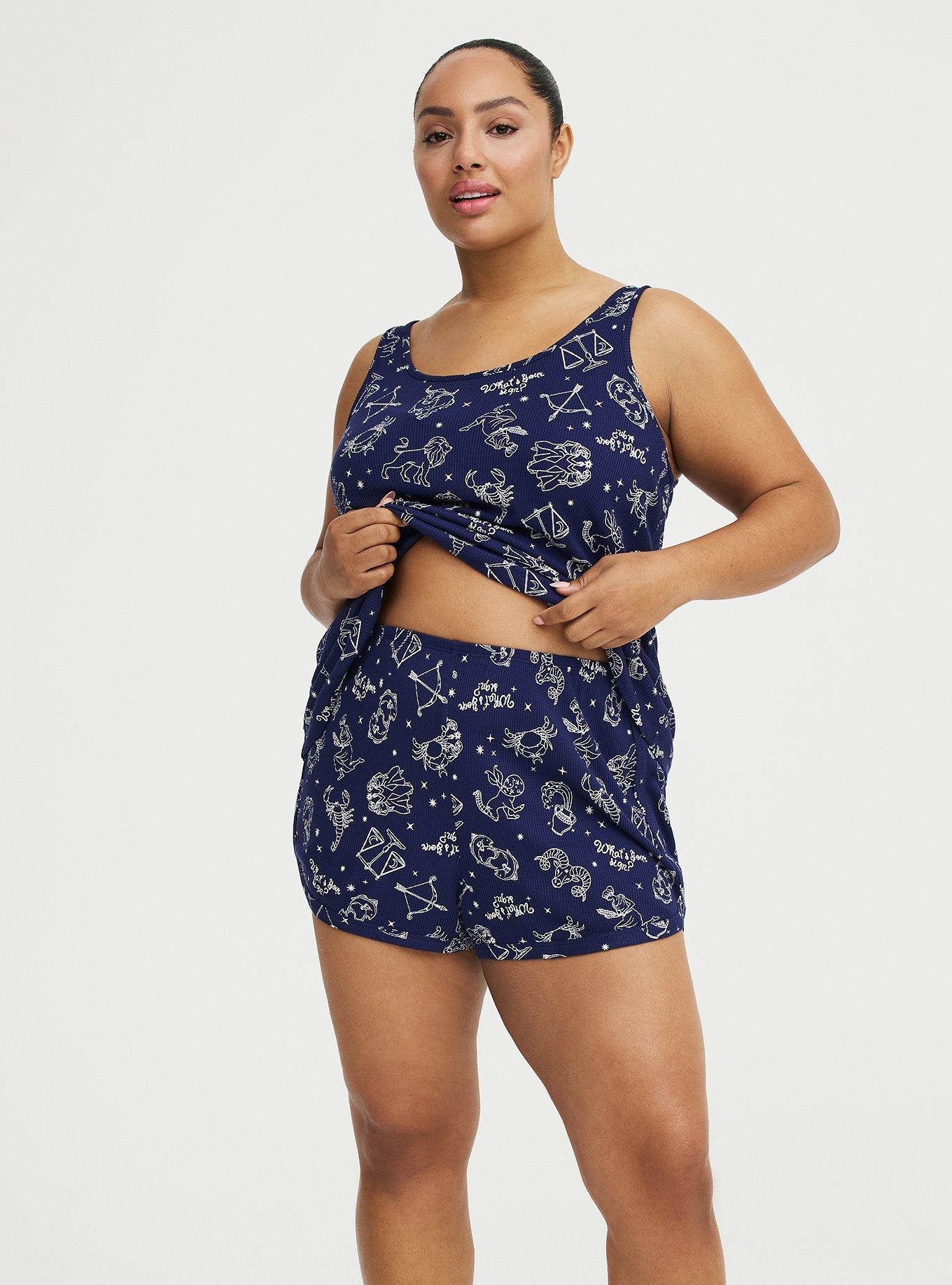 Waffle Sleep Short, YOUR SIGN SMALL NAVY, hi-res