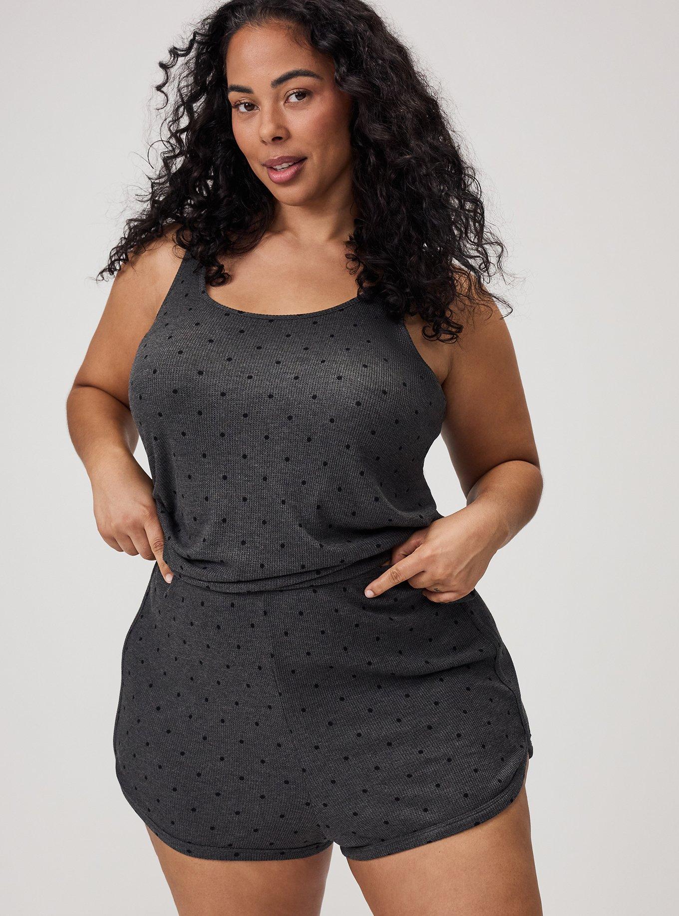 Waffle Dolphin Hem Sleep Short, SYDNEY DOTS HEATHER, alternate