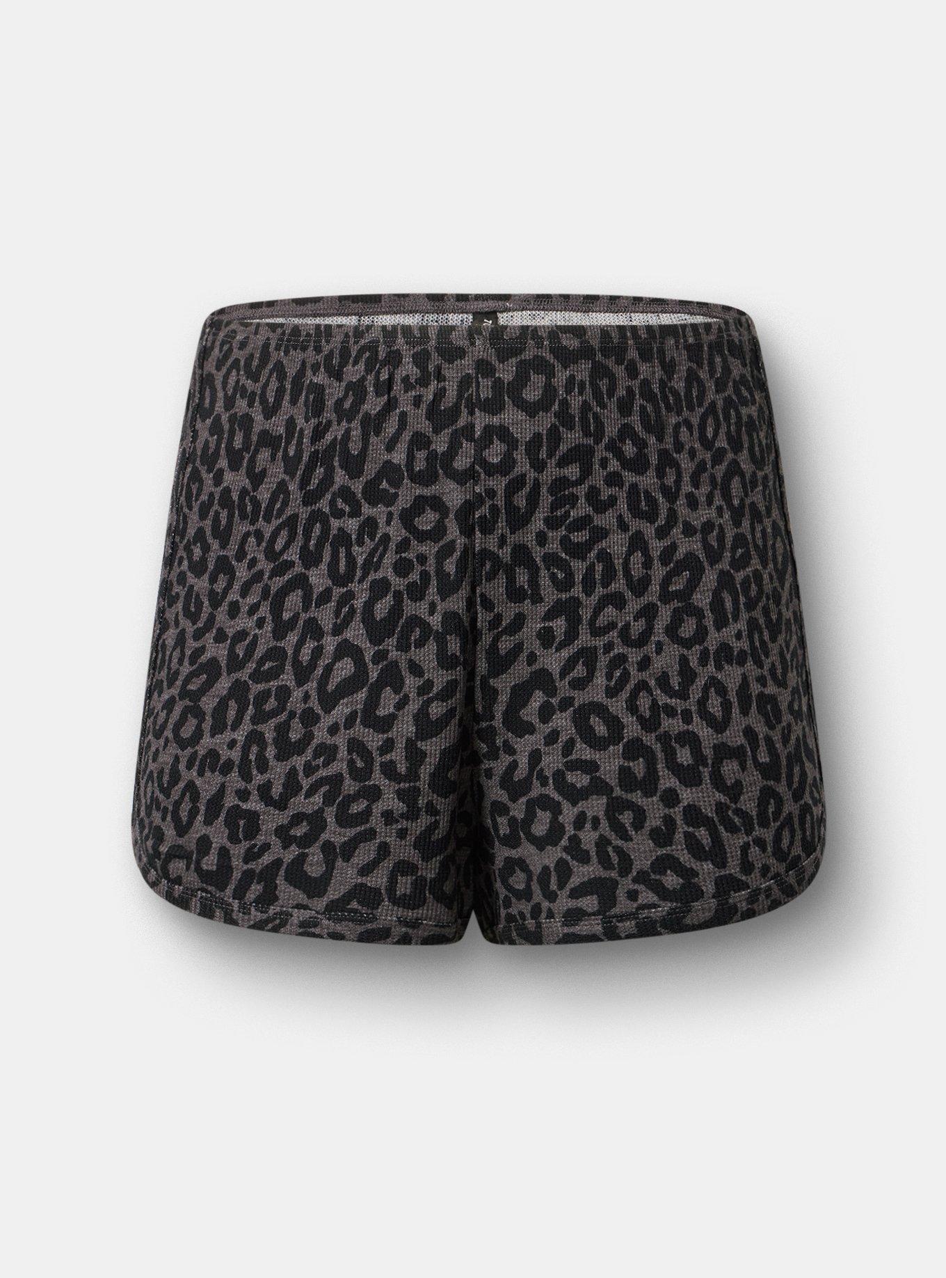 Waffle Dolphin Hem Sleep Short, LILS LEOPARD GRAY, hi-res