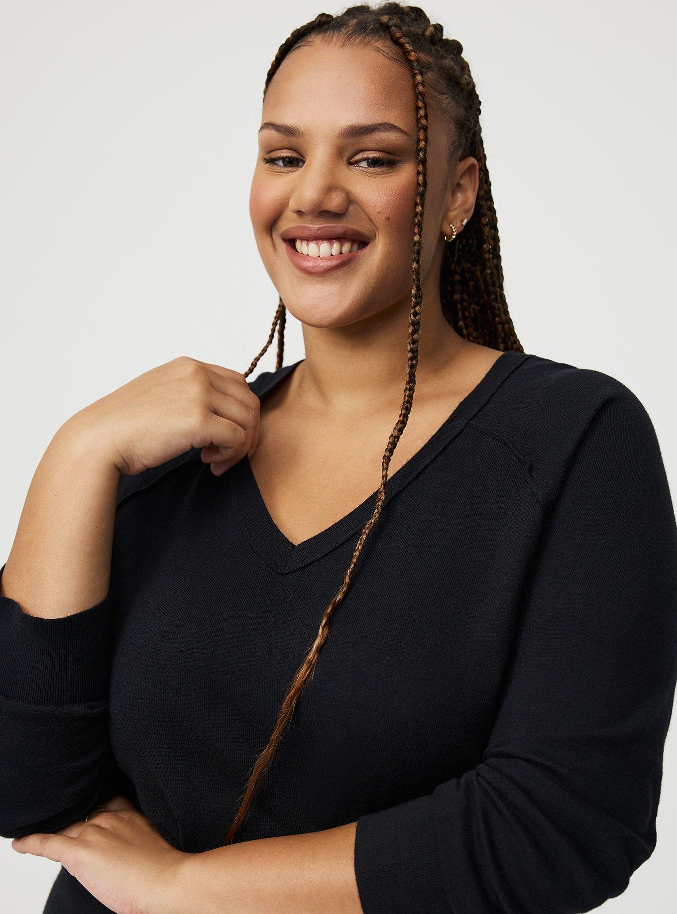 V-Neck Raglan Sweater