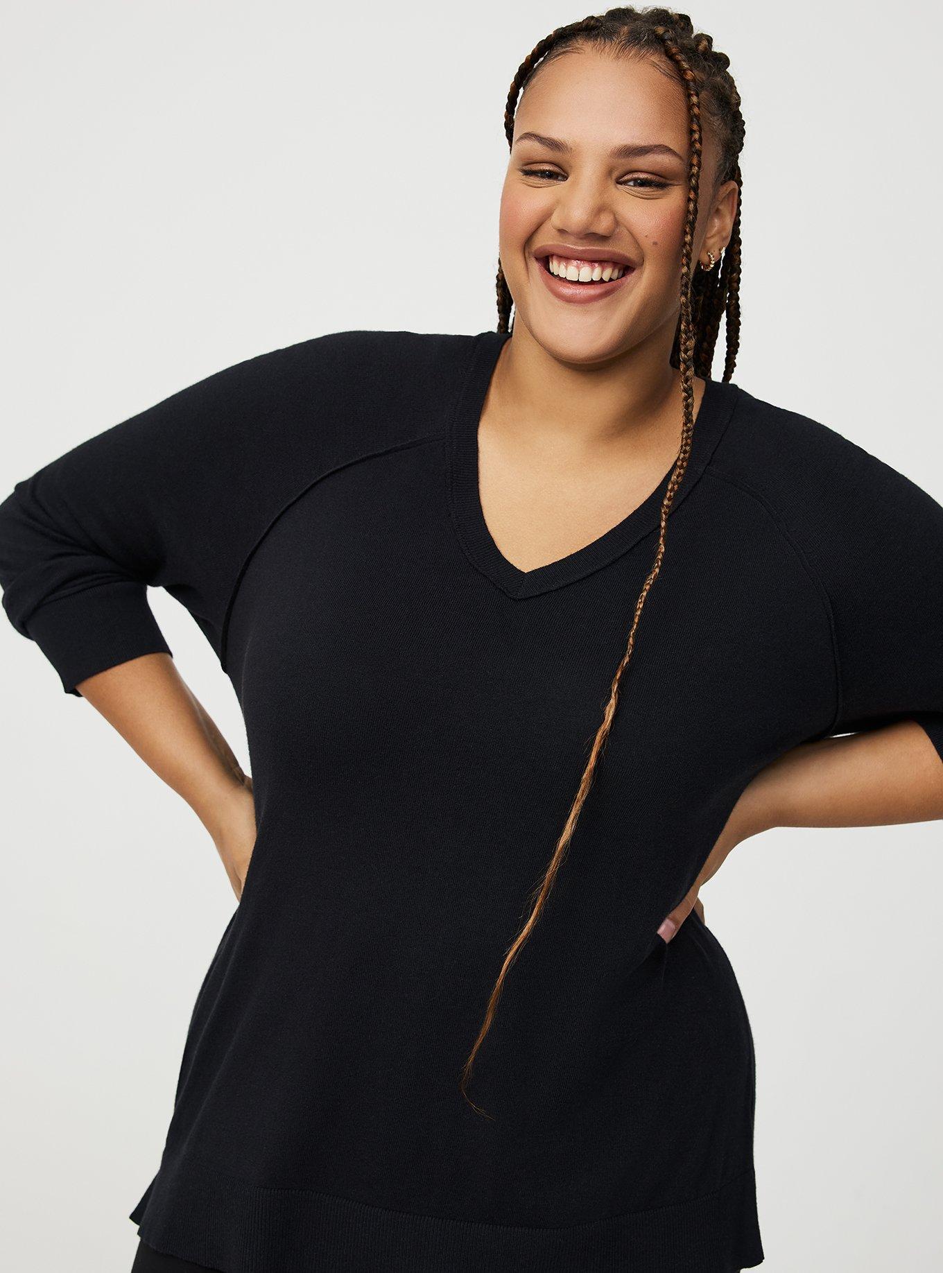 V-Neck Raglan Sweater