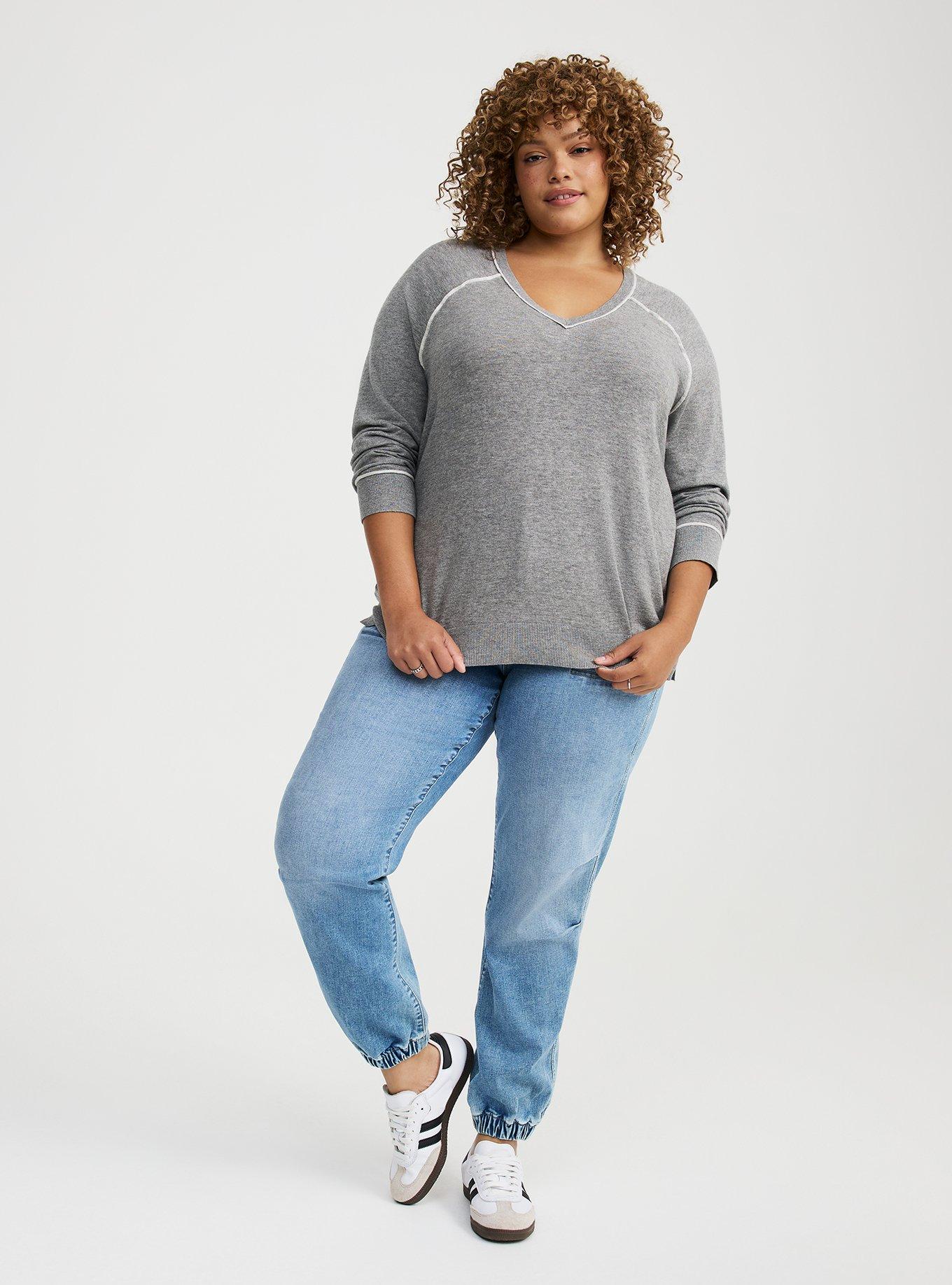 V-Neck Raglan Sweater