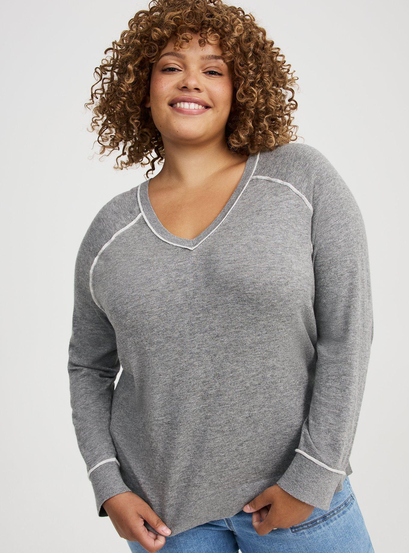 V-Neck Raglan Sweater