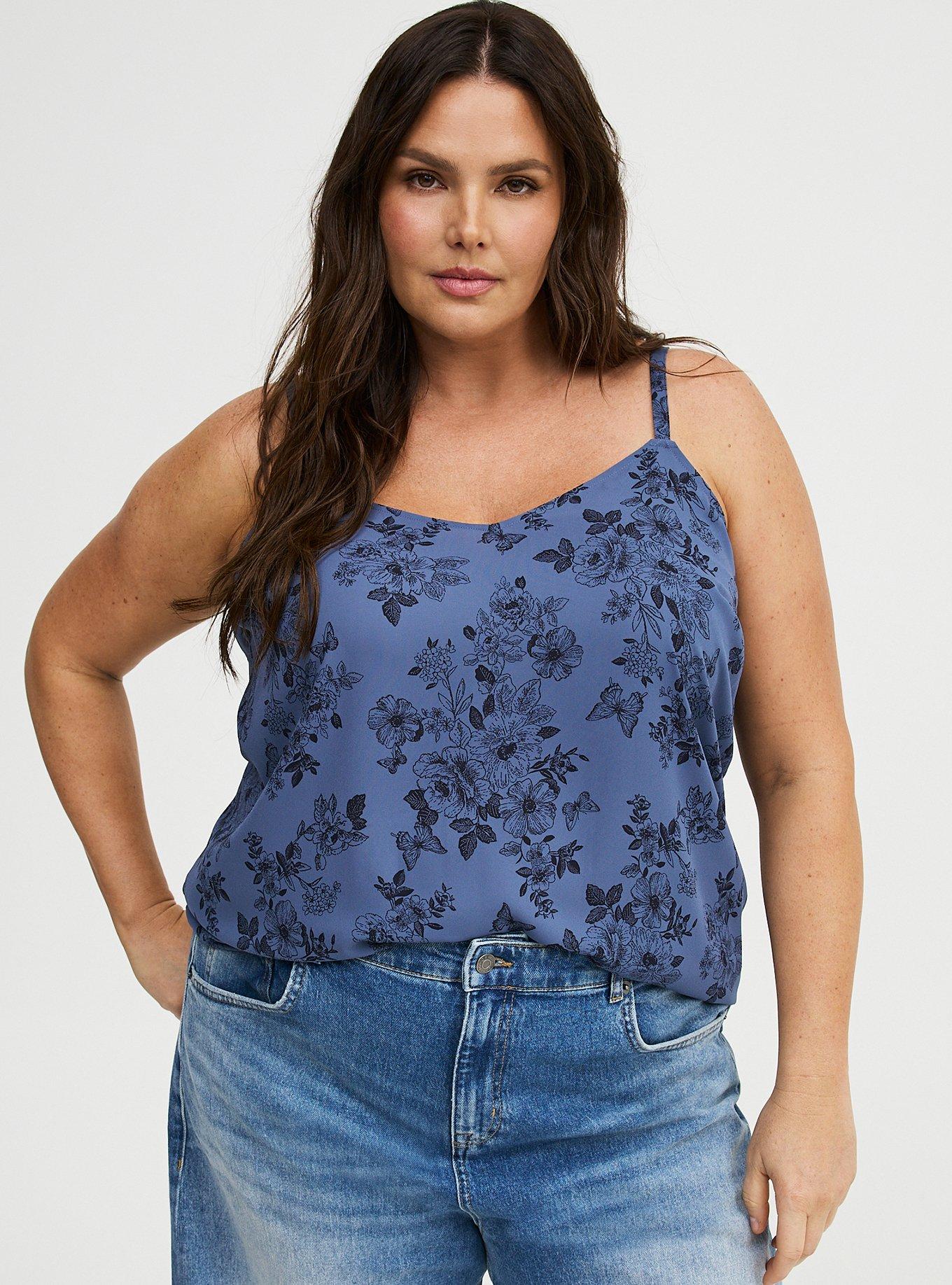 Sophie Georgette Swing Cami, STAMPED FLORAL NAVY, alternate