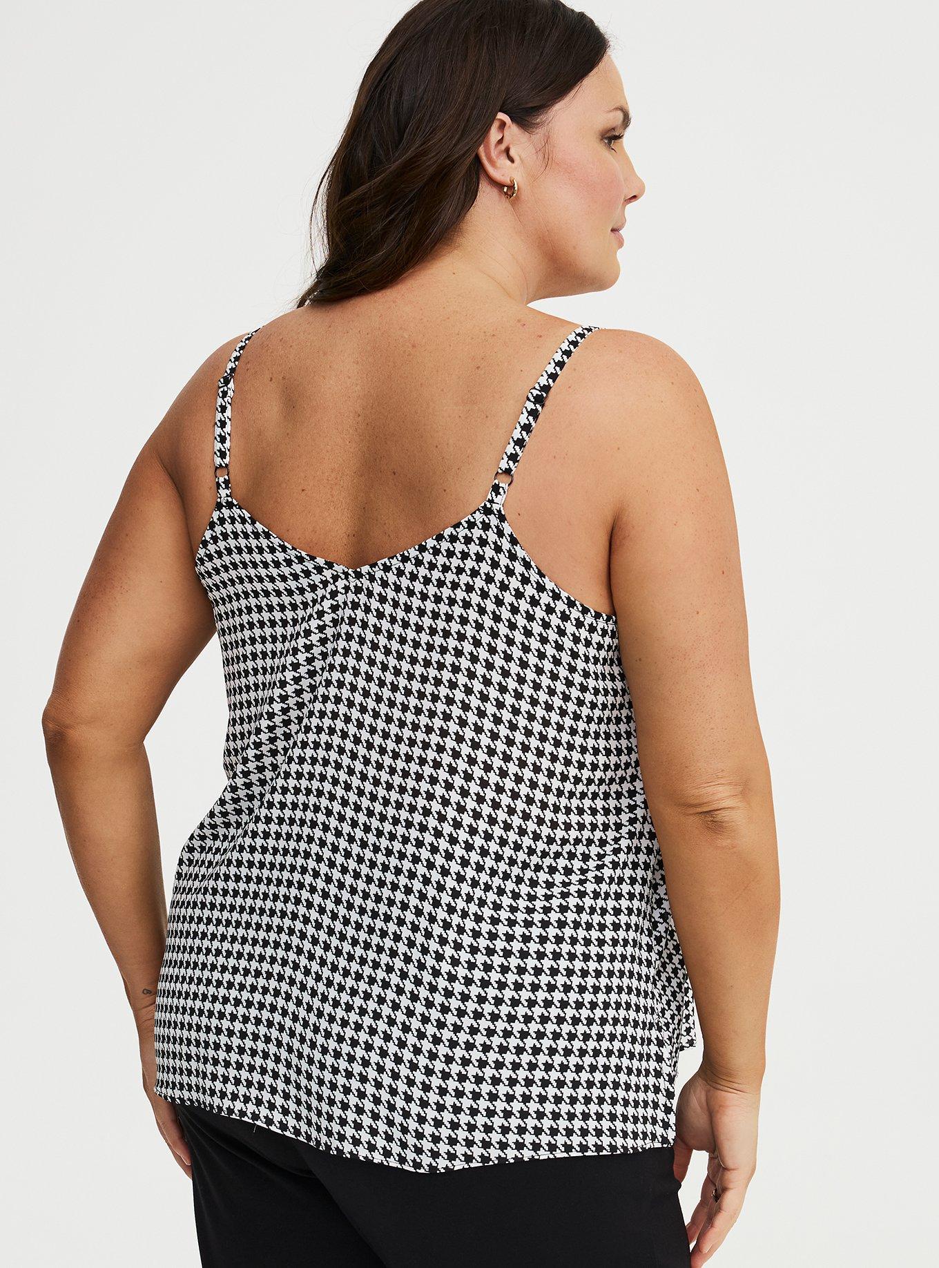 Sophie Georgette Swing Cami, TRADITIONAL HERRINGBONE WHITE SMALLER, alternate