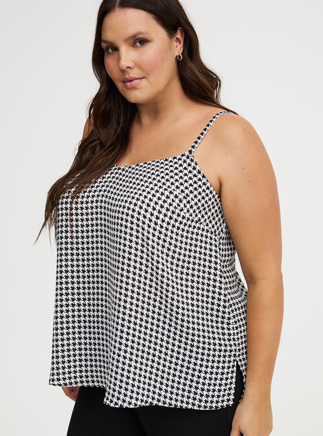 Sophie Georgette Swing Cami, TRADITIONAL HERRINGBONE WHITE SMALLER, alternate