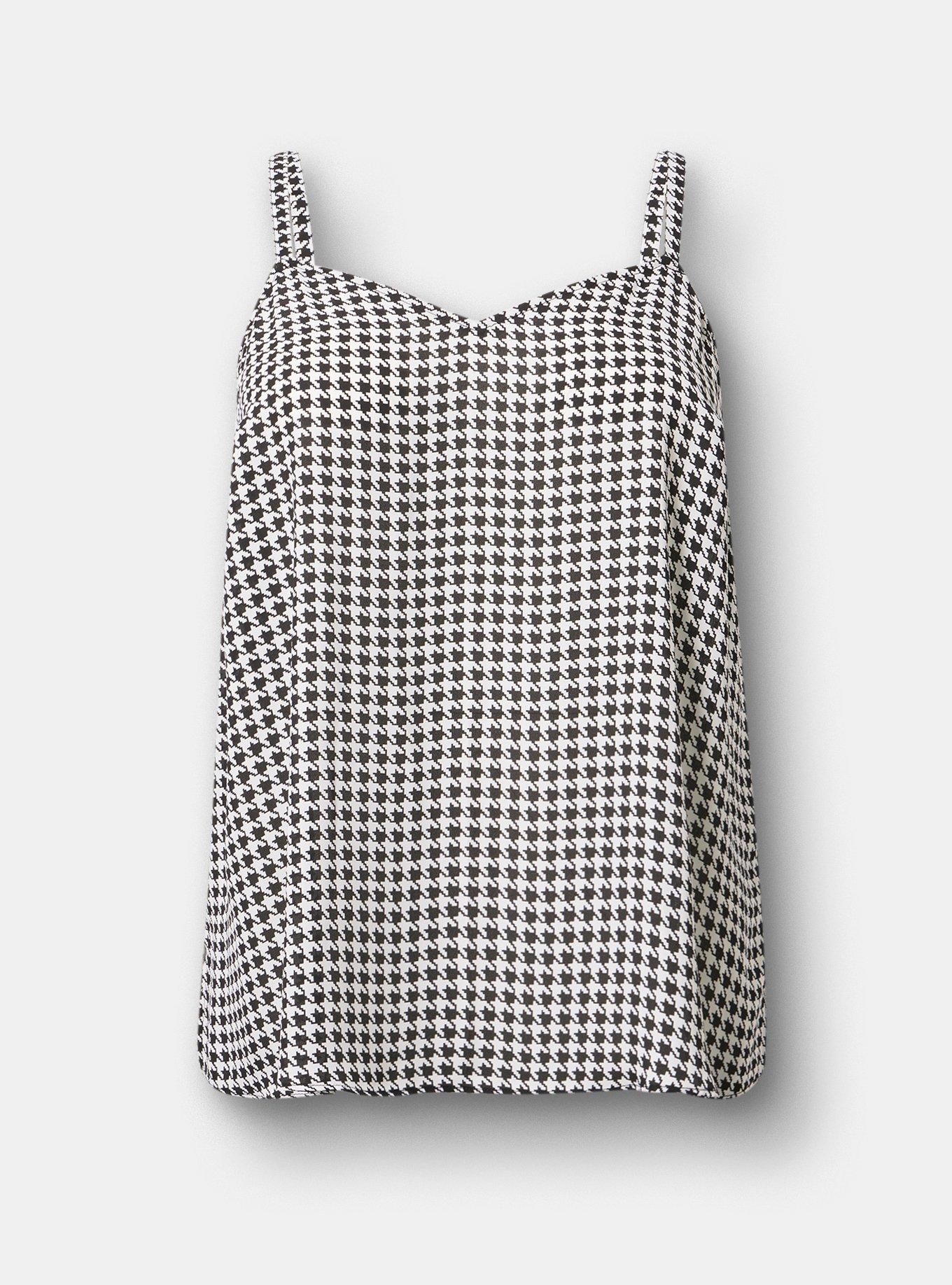 Sophie Georgette Swing Cami, TRADITIONAL HERRINGBONE WHITE SMALLER, hi-res