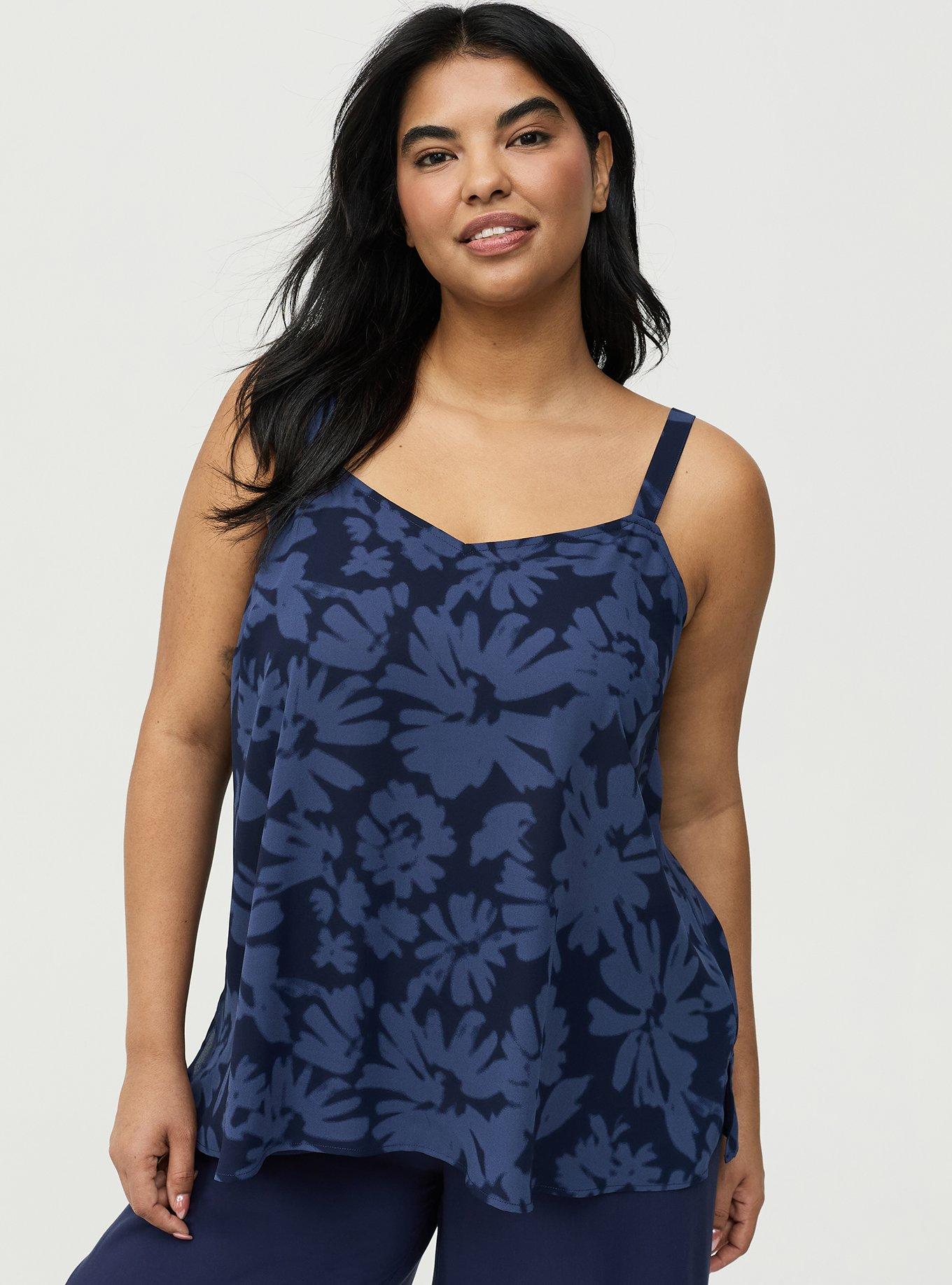 Sophie Georgette Swing Cami, AVERY DAISIES FLORAL BLUE, hi-res