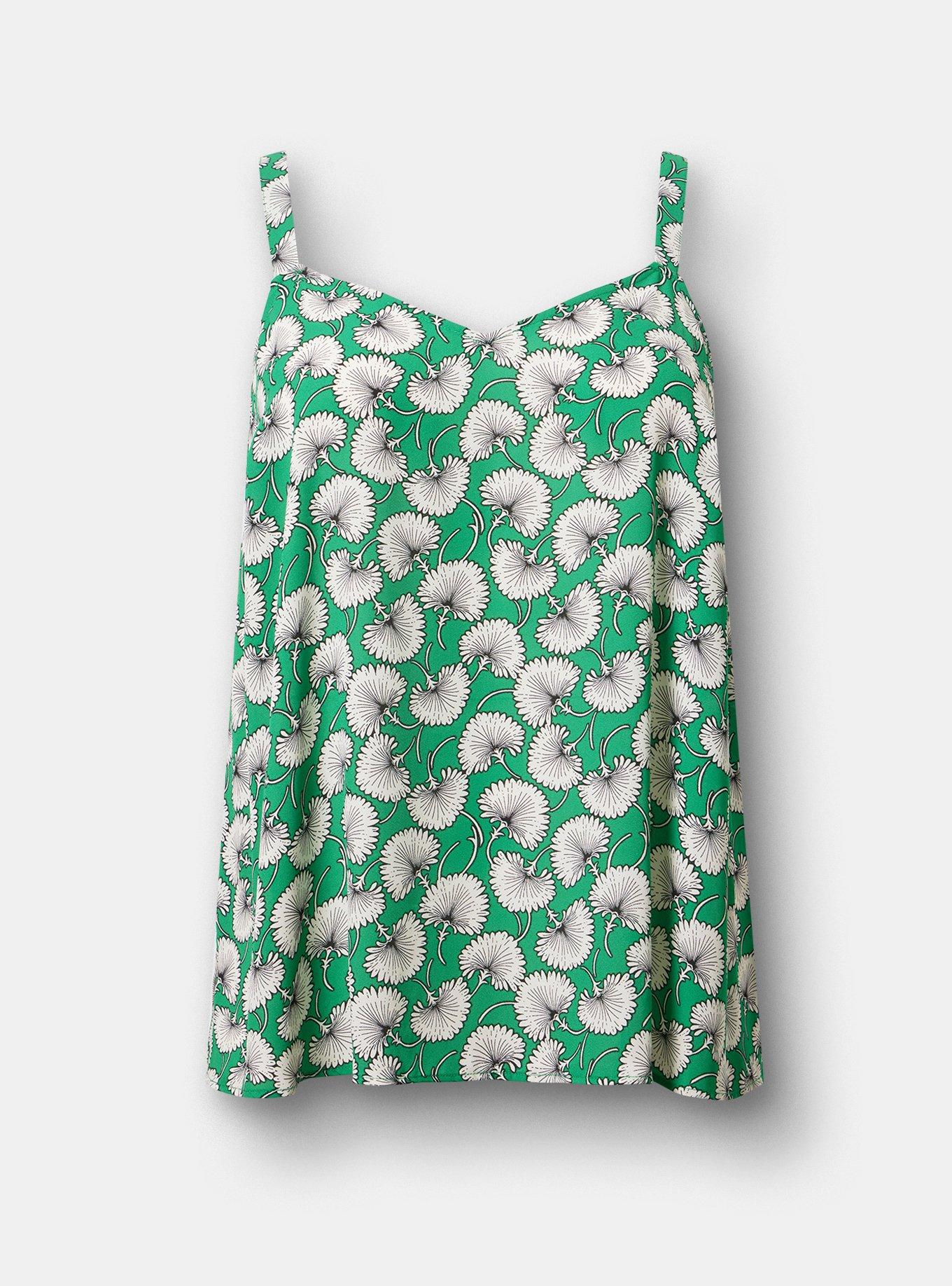 Sophie Georgette Swing Cami, WINDING GINKGO LEAVES GREEN, hi-res