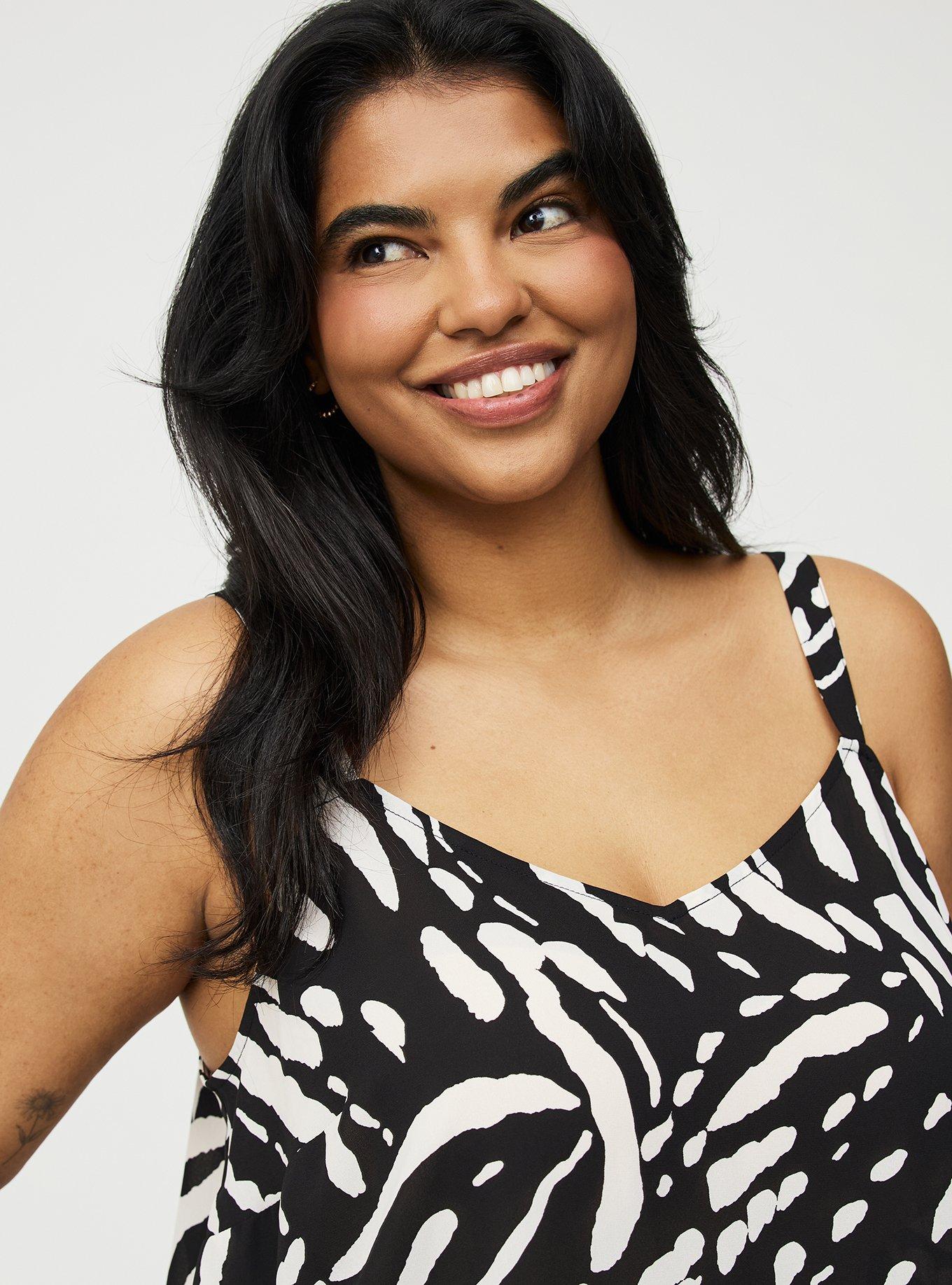 Sophie Georgette Swing Cami, ABSTRACT SPLATTER BLACK, alternate