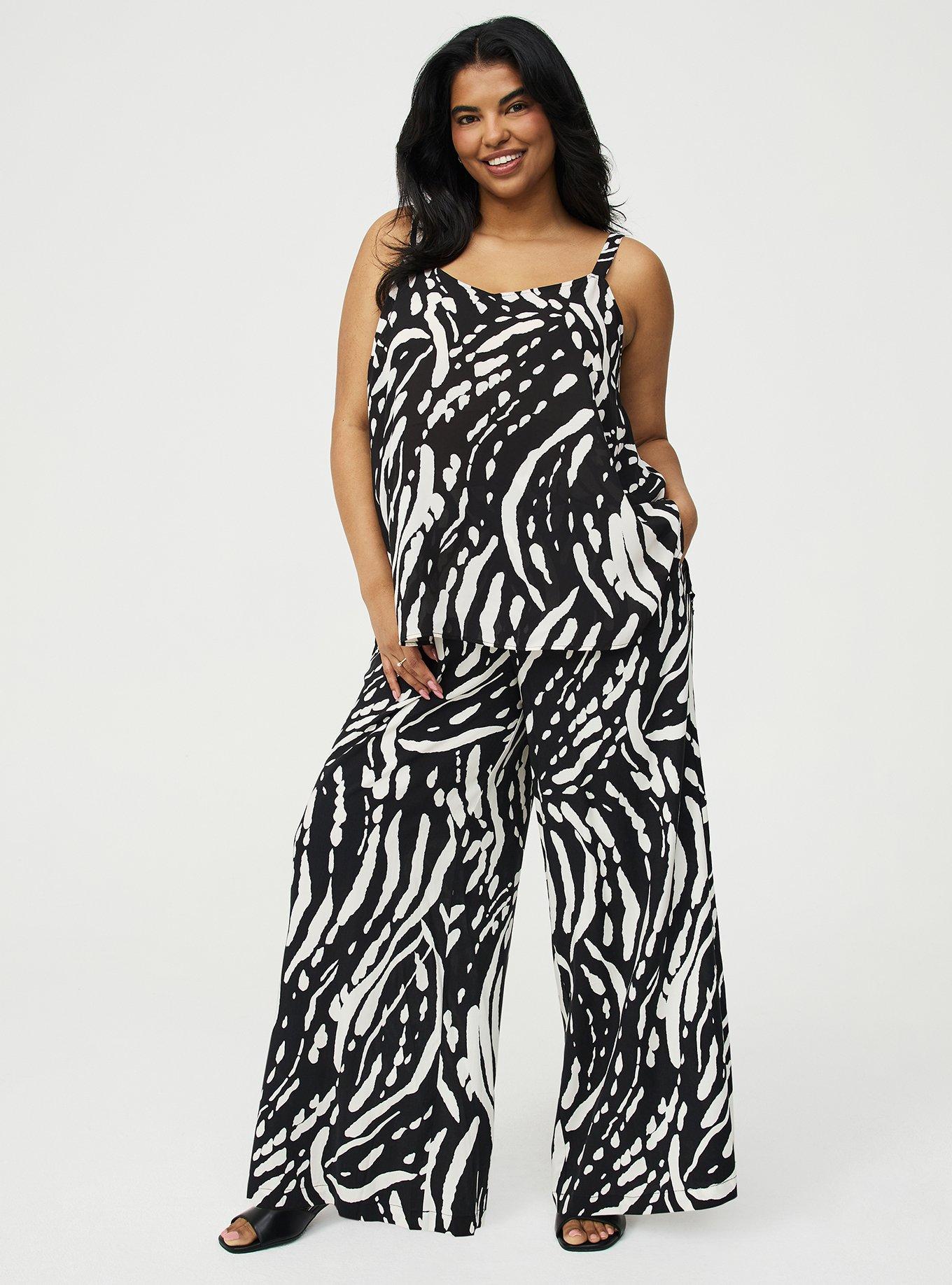 Sophie Georgette Swing Cami, ABSTRACT SPLATTER BLACK, hi-res