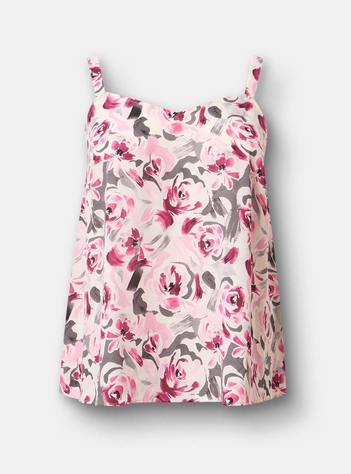 Sophie Georgette Swing Cami, ARTIST FLORAL WHITE, hi-res