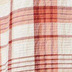 Lizzie Cotton Button-Up Shirt, RUSTED PLAID BIRCH, swatch