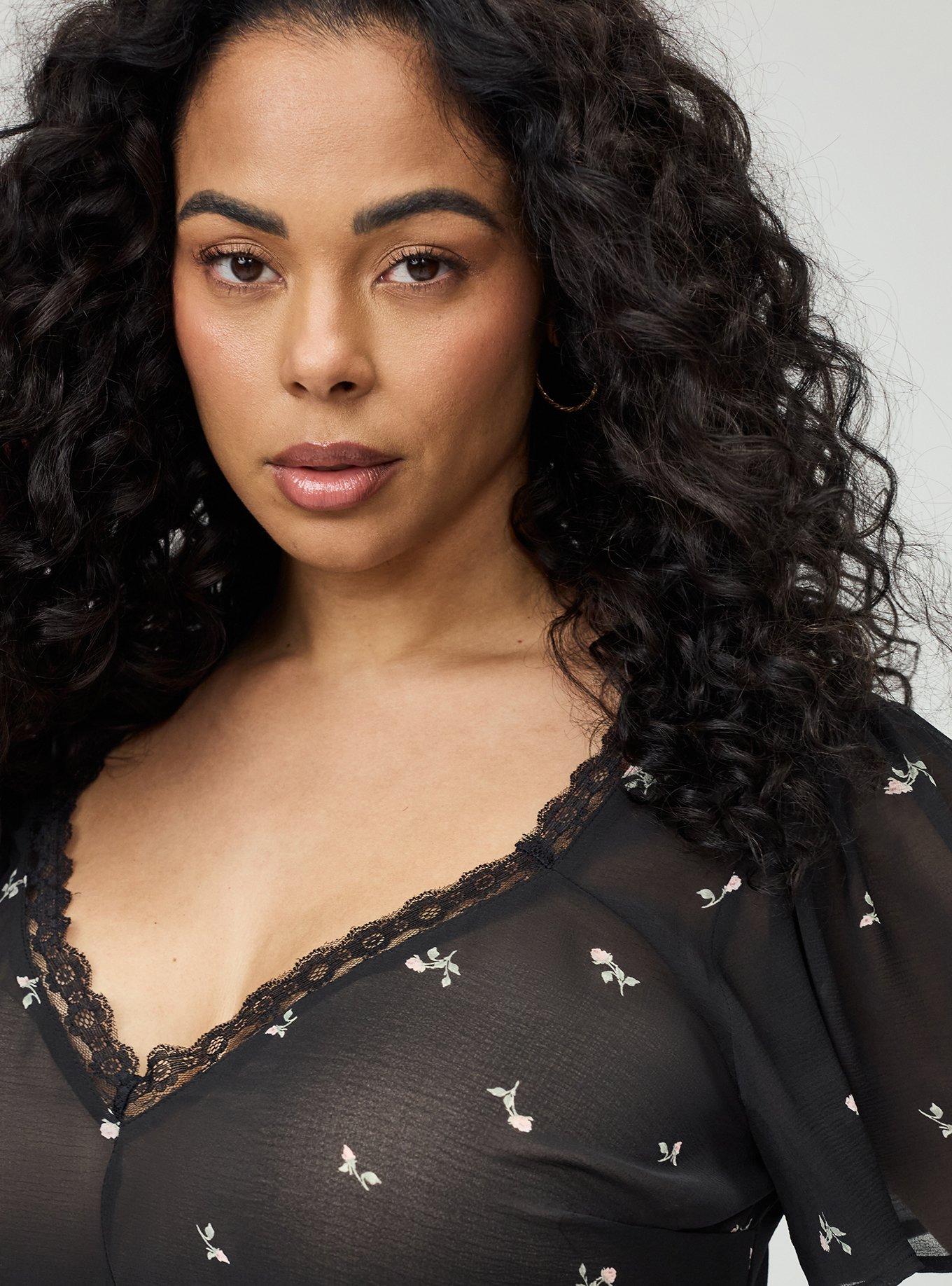 Plus Size - Tie Back V-Neck Blouse - Torrid