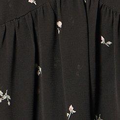Tie Back V-Neck Blouse, ROSEY STEM DITSY FLORAL BLACK, swatch