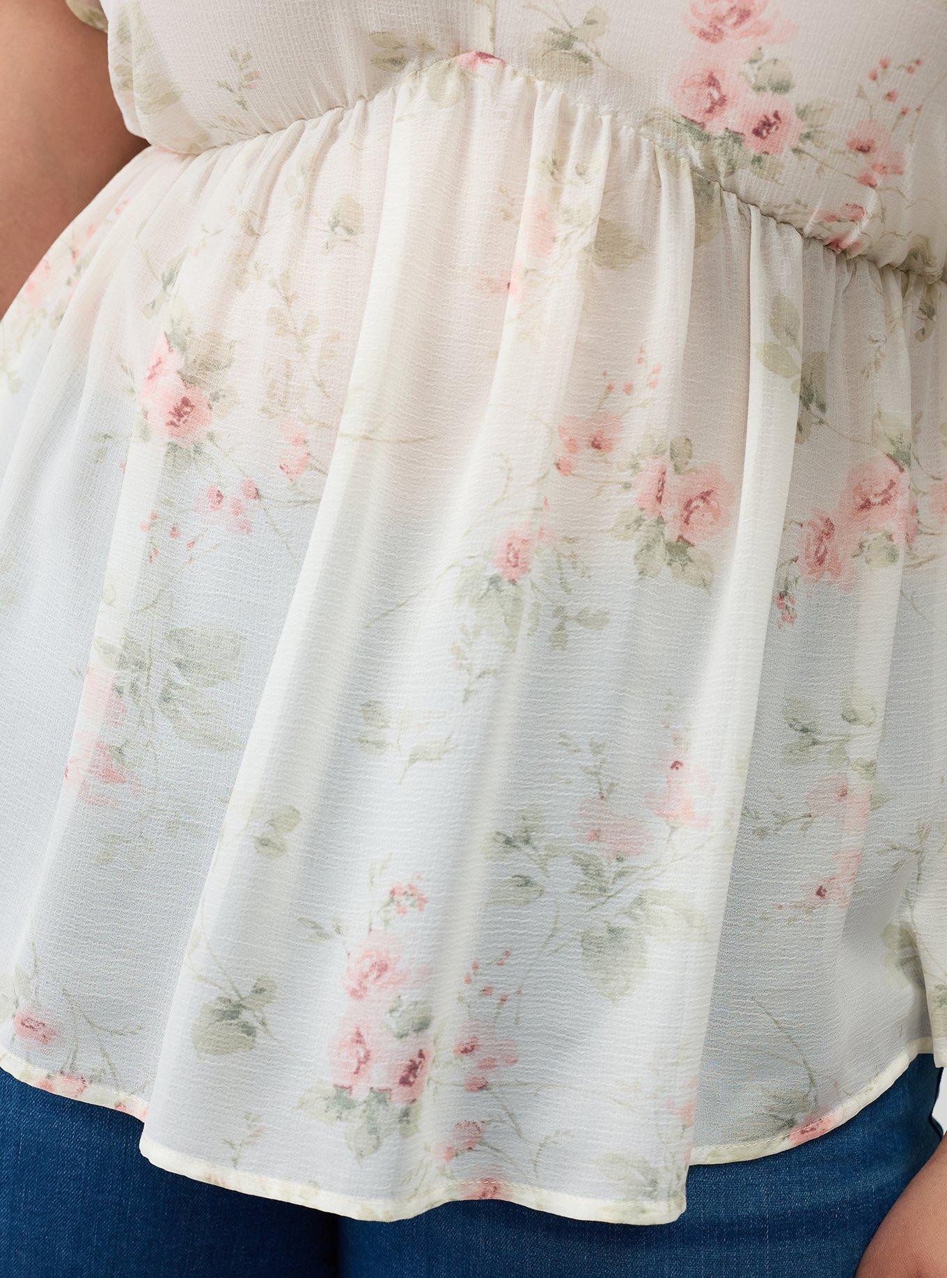 Tie Back V-Neck Blouse, GRACE FLORAL IVORY, alternate
