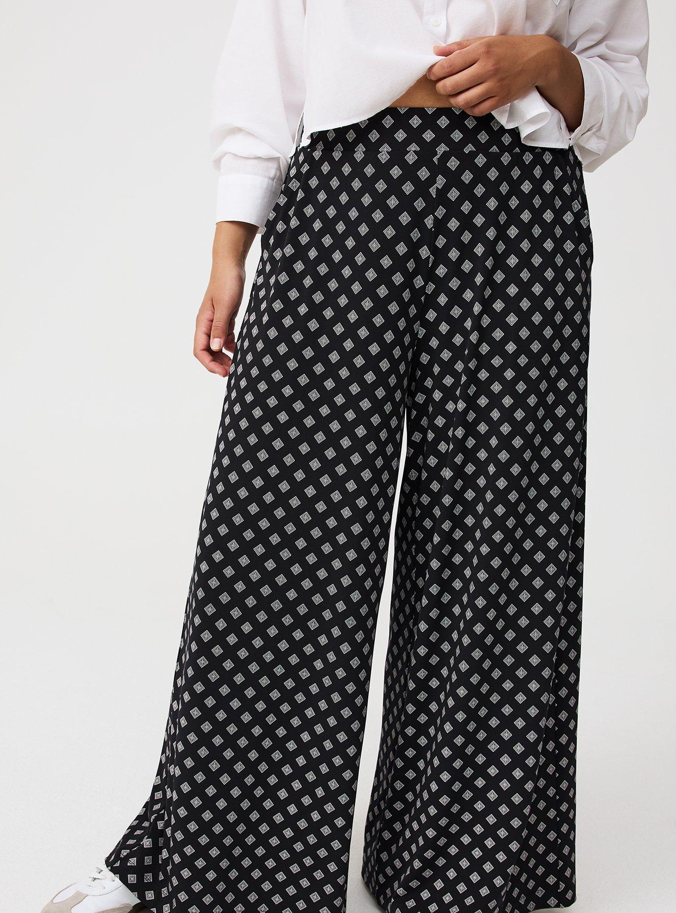 Wide-Leg High-Rise Pull-On Pant